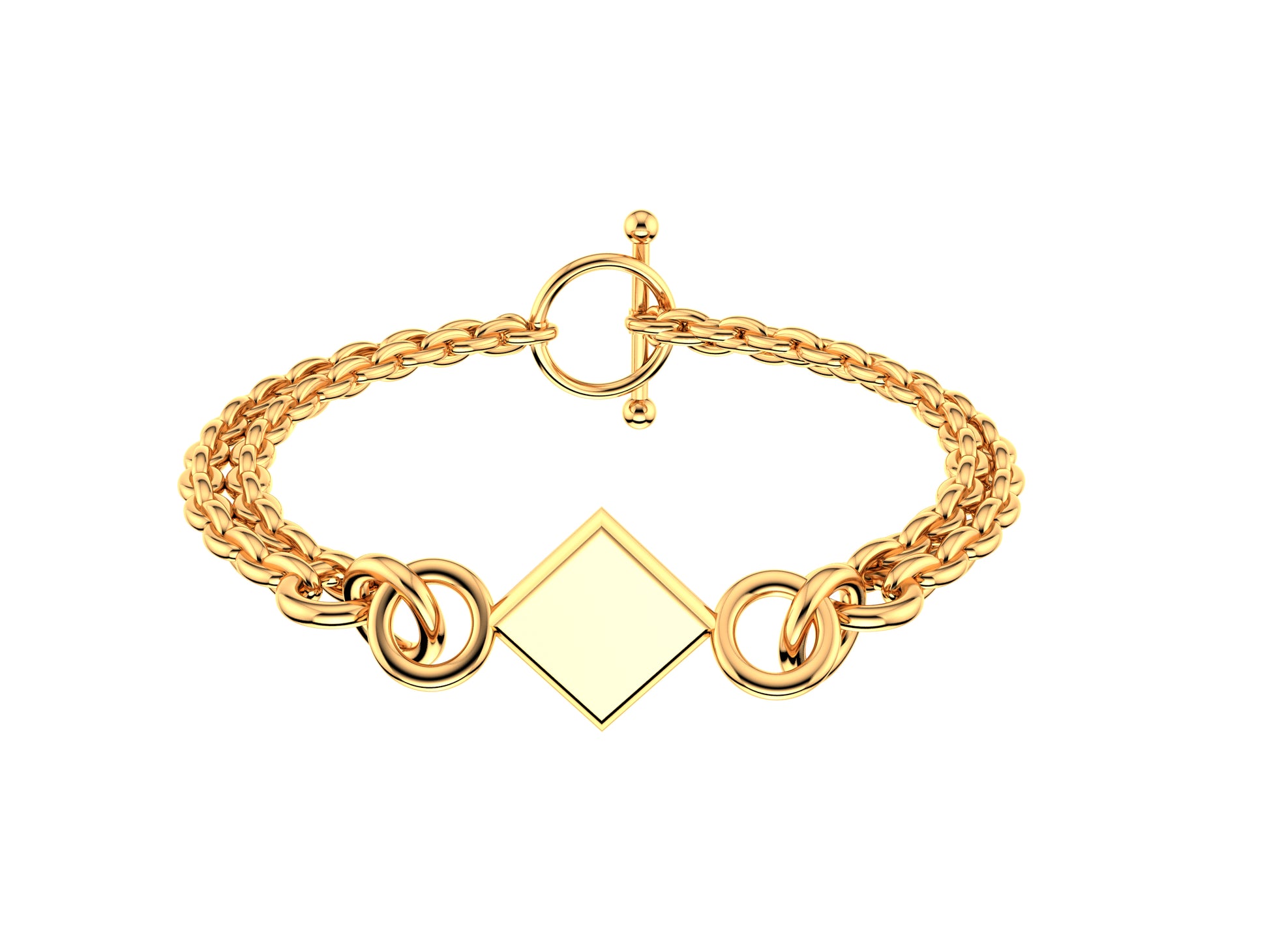 Hit New Style bracelet, 18K rose gold. Diameter of the pattern: 14 mm.