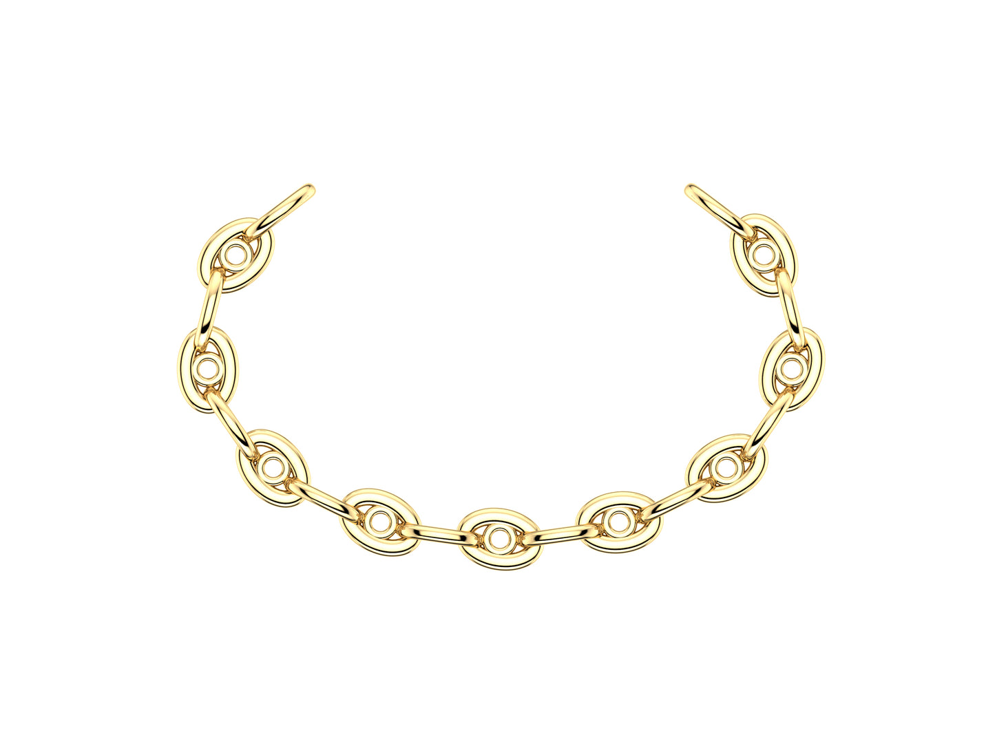 Hit New Style bracelet, 18K yellow gold, width 6,8 mm. 