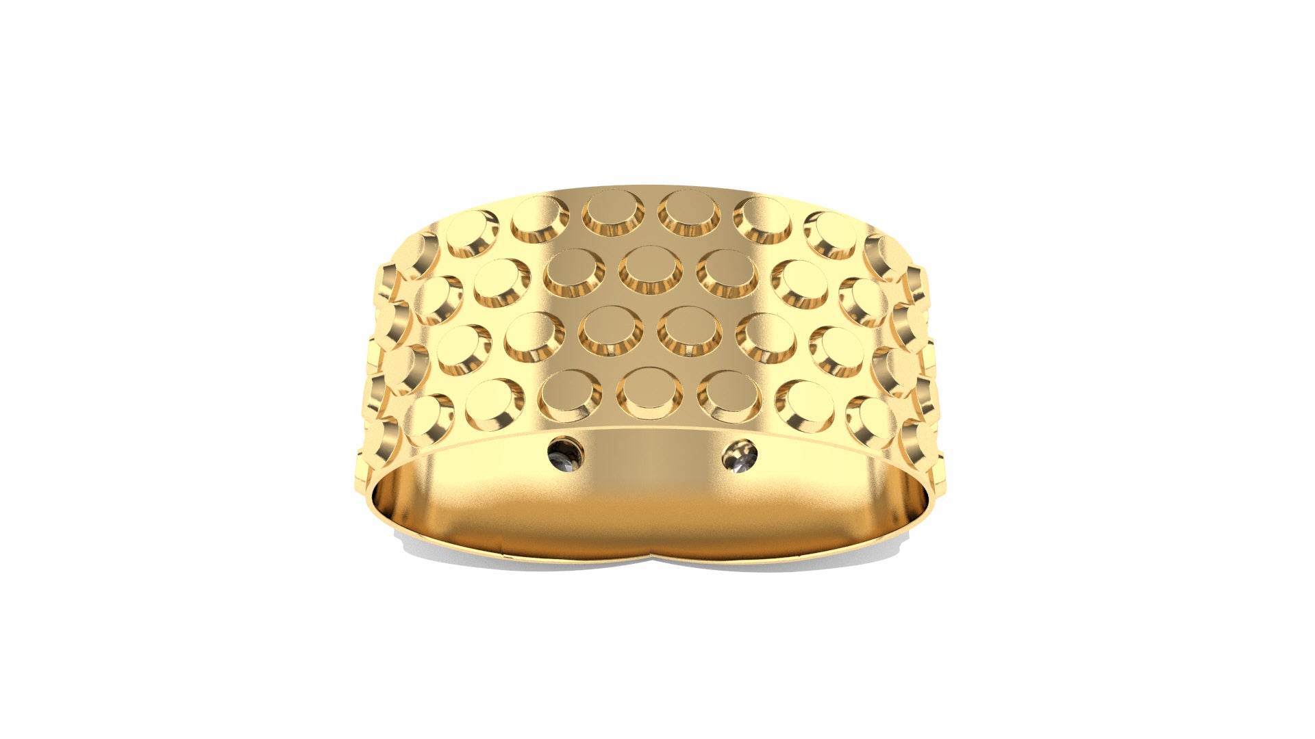 Hit New Style bracelet, 18K yellow gold, set with 2 brilliant-cut diamonds totaling 1 carat. Width: 8.33 mm. 30 mm.