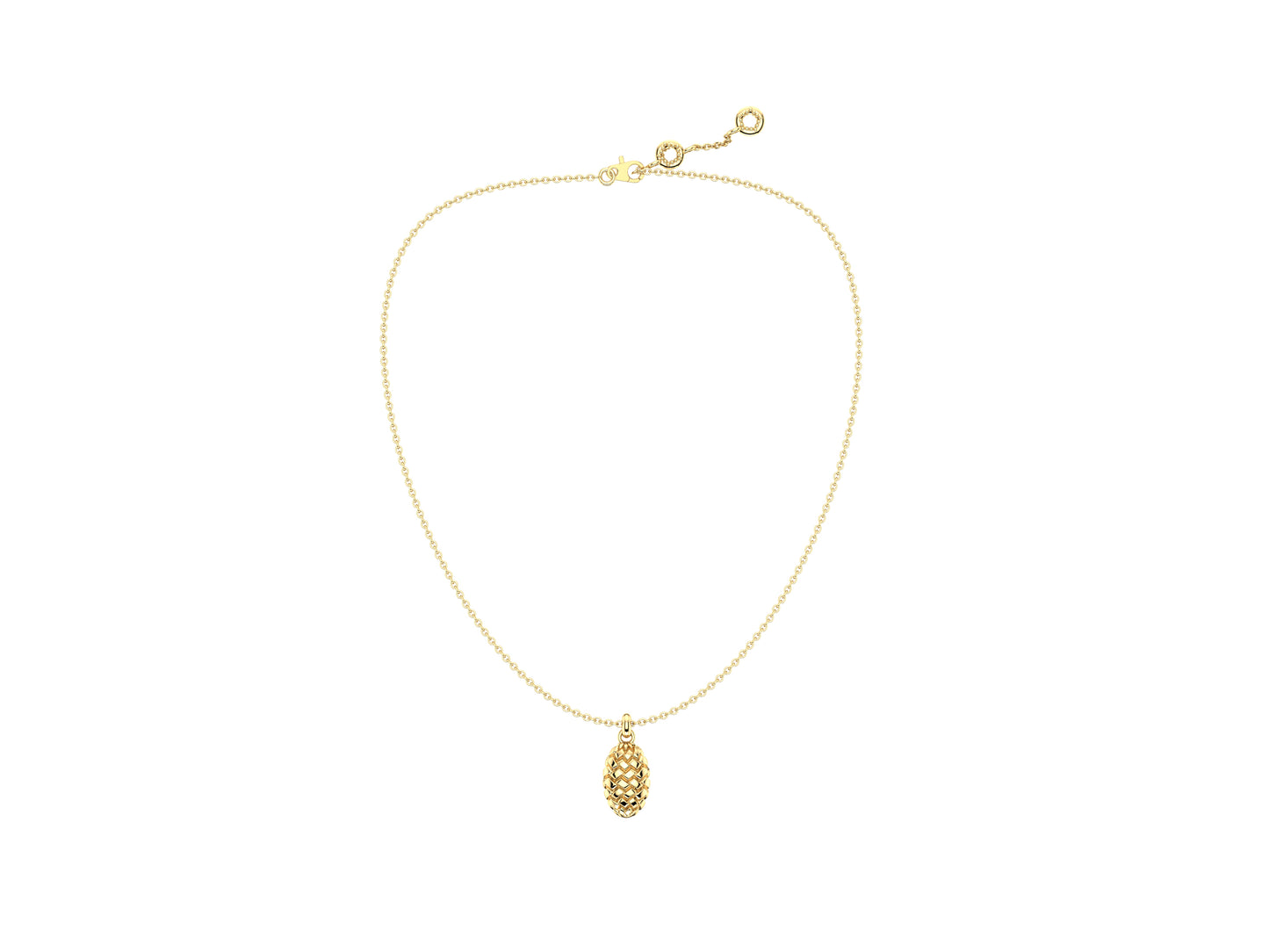 Flores de MatiJaro necklace, 18K yellow gold. Length: 65.7cm. Width of the motif: 10 mm. Length of the motif: 16 mm.