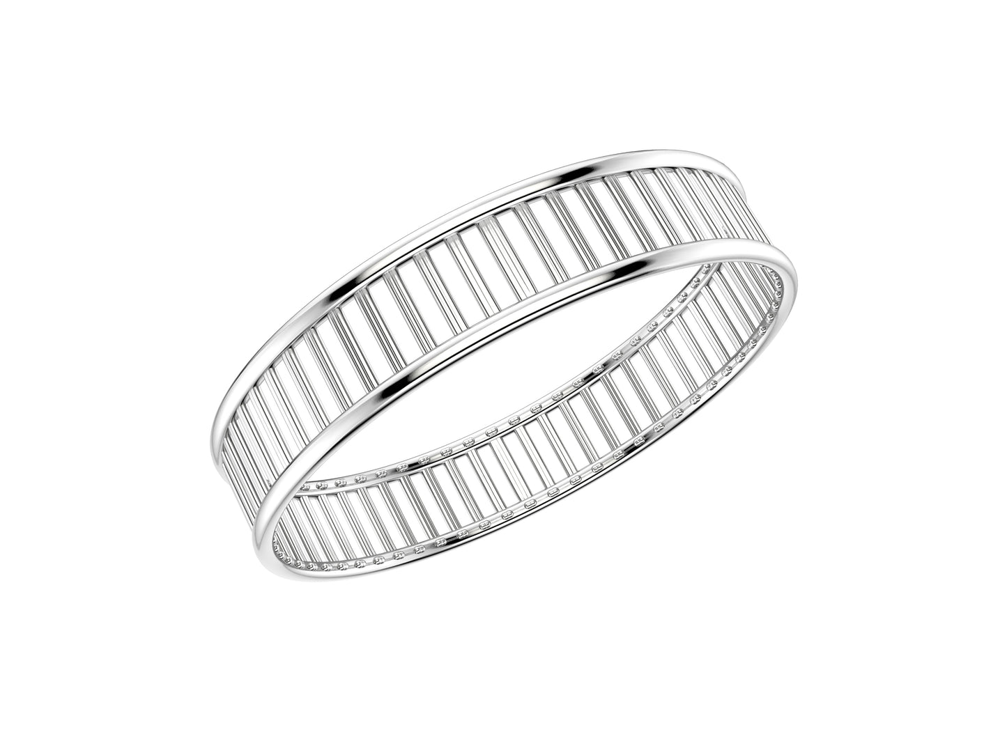 Hit New Style bracelet, 18K white gold. Width: 12.00 mm.