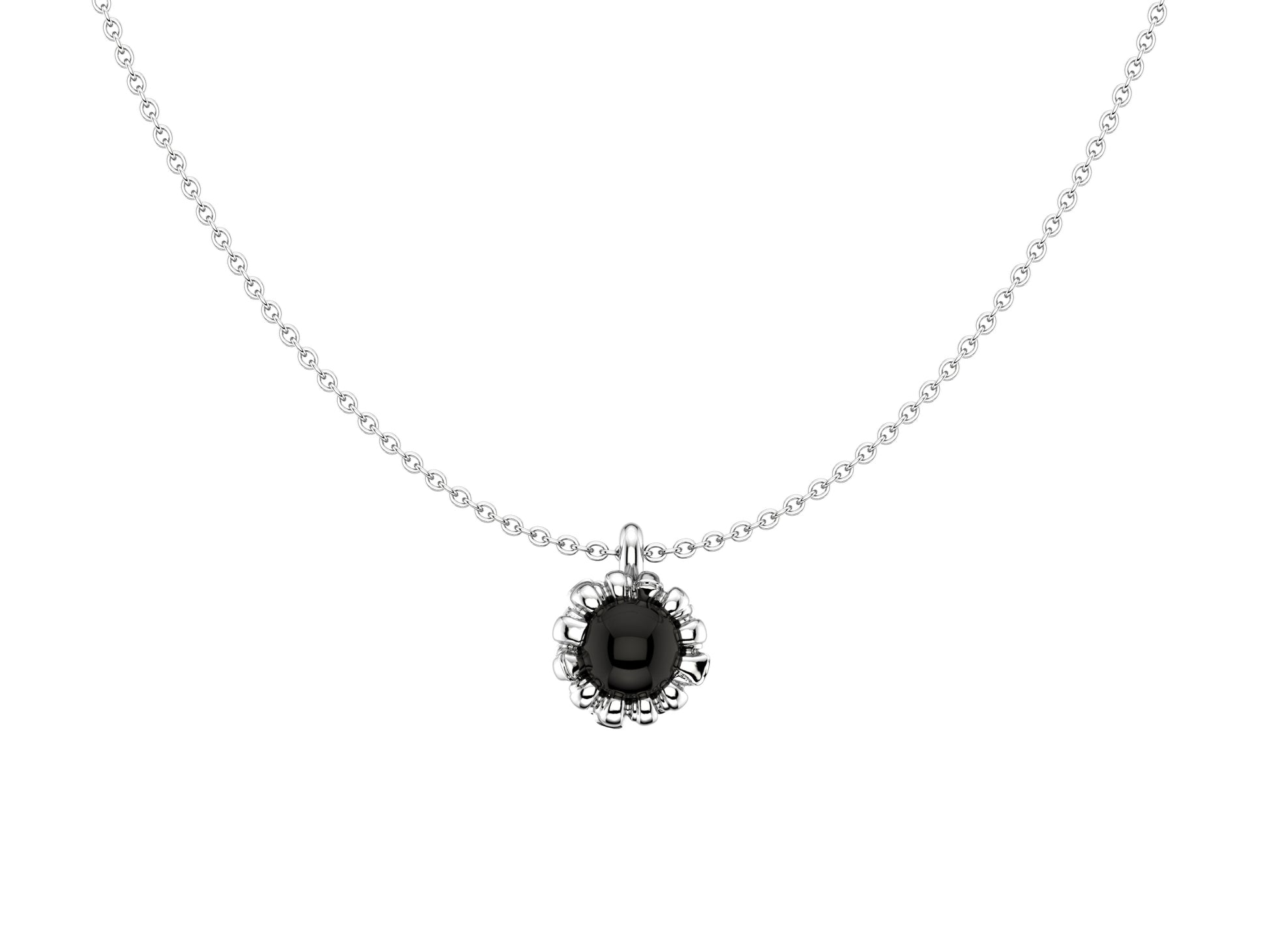 MatiJaro pearl necklace, 18K white gold, set with black pearl.