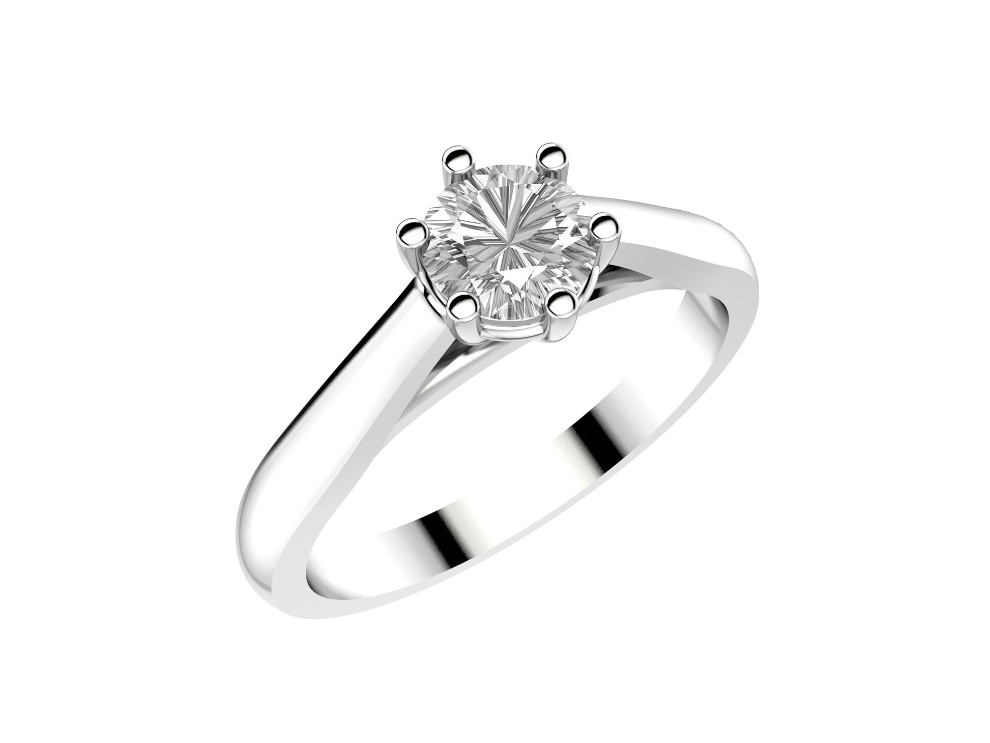 Forever engagement ring, 18K white gold, set with a brilliant-cut diamond available in 0.4 to 0.49 carats. 