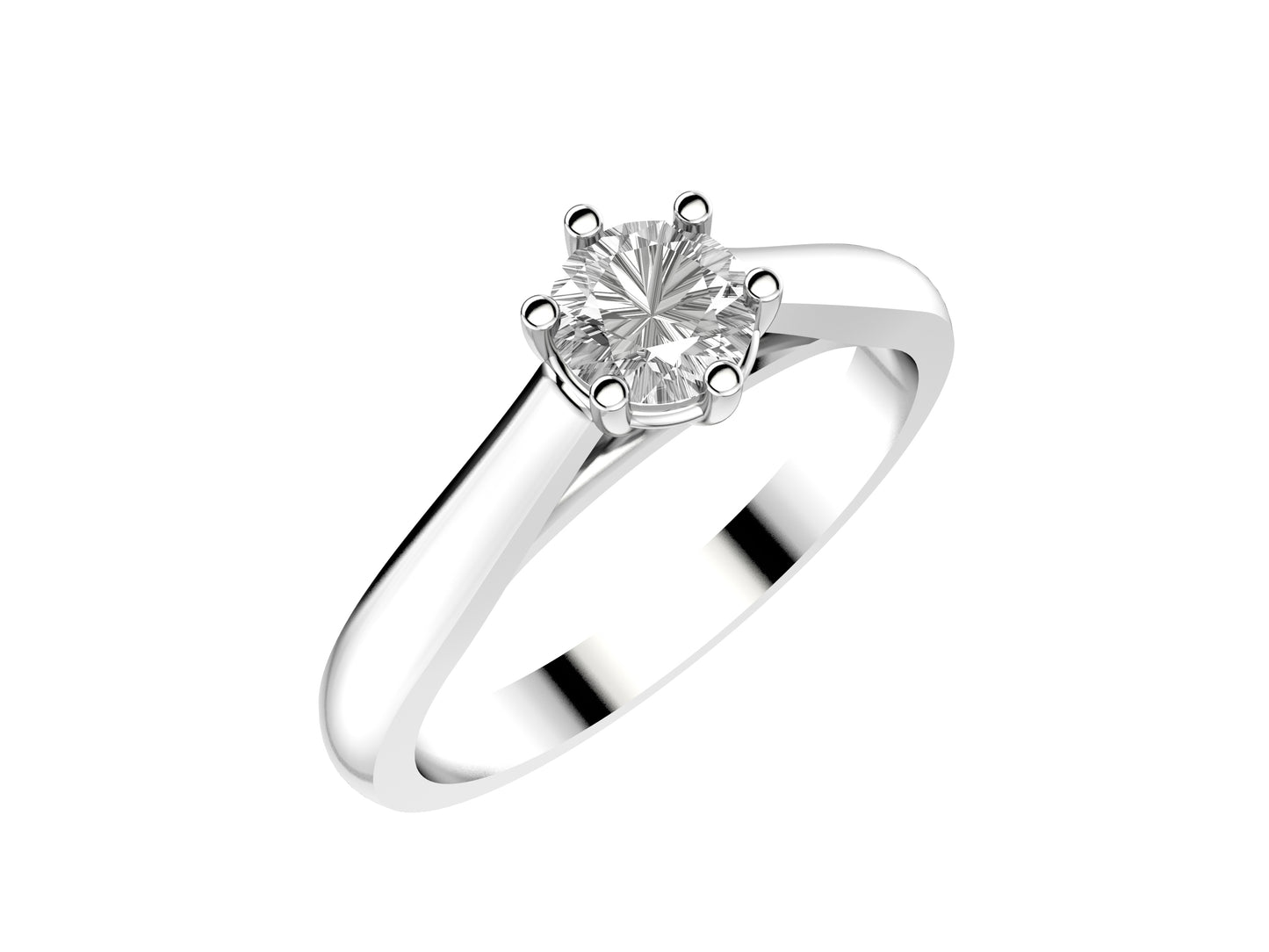 Forever engagement ring, 18K  white gold, set with a brilliant-cut diamond available in 0.3 to 0.39 carats. 