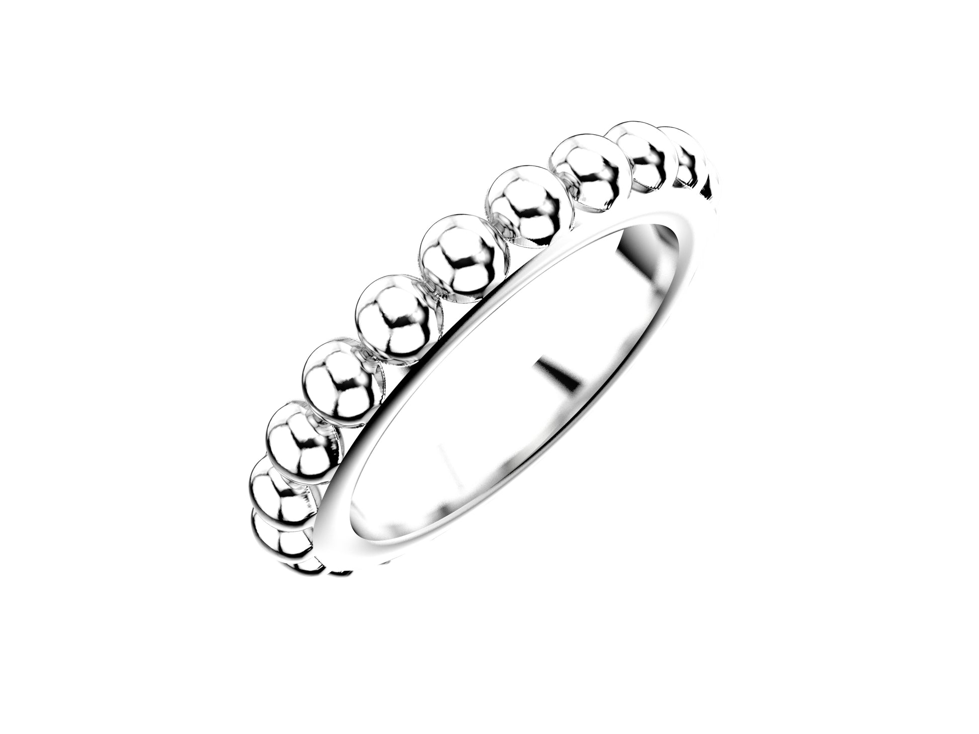 Hit New Style ring, 18K white gold. Width of the pattern: 3.5 mm.