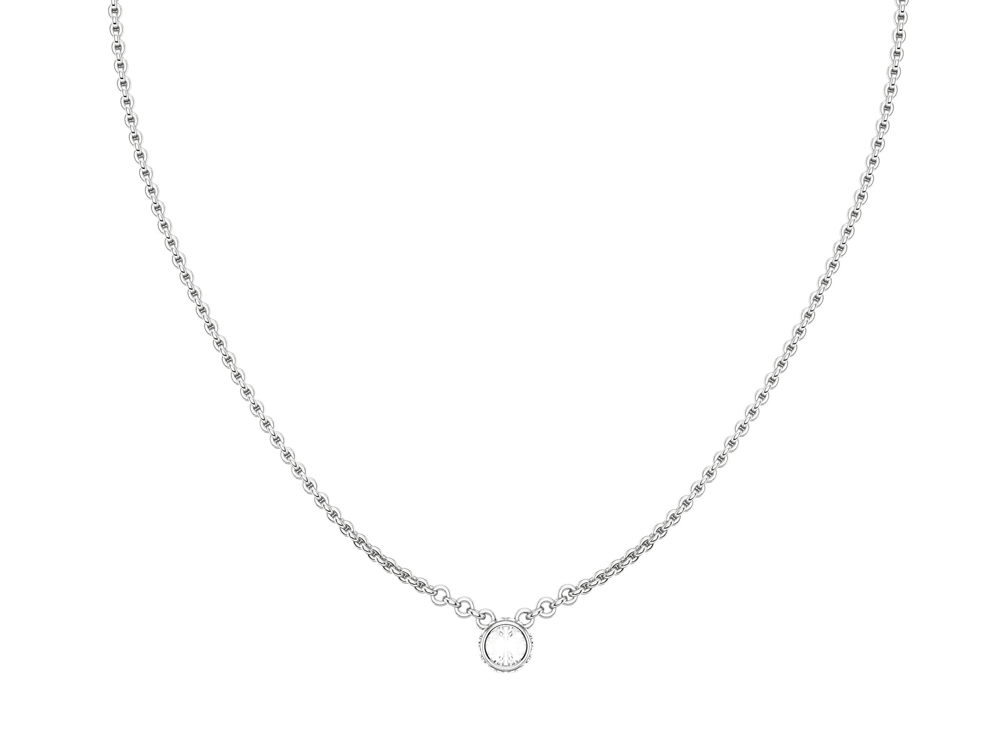 Gemmes De La Divinite necklace, 18K white gold, set with a brilliant-cut diamond totaling 0.35 carat. Chain length: 380 to 410 mm. 