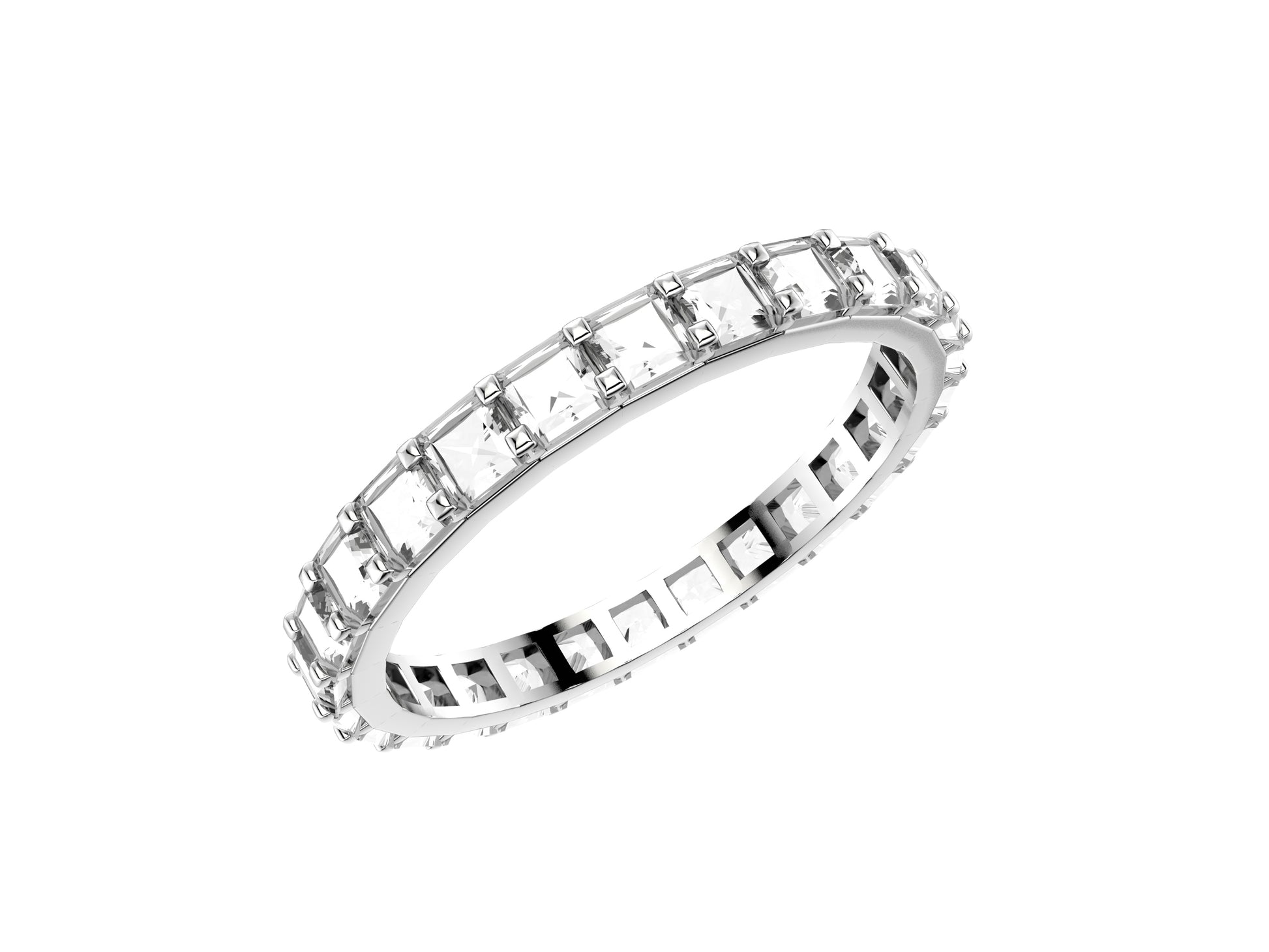 Rainbow wedding band, width 2.5 mm, platinum 950‰, set with 26 brilliant-cut diamonds totaling 1.88 carat.