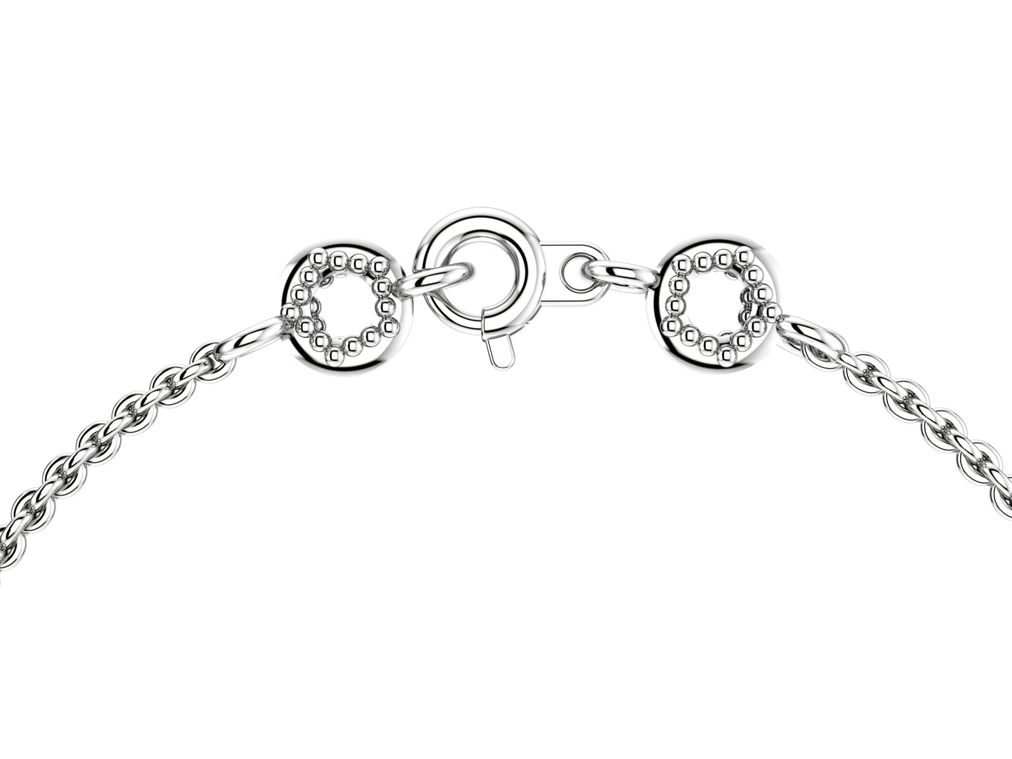 Flower bracelet, 18K white gold, diamond.