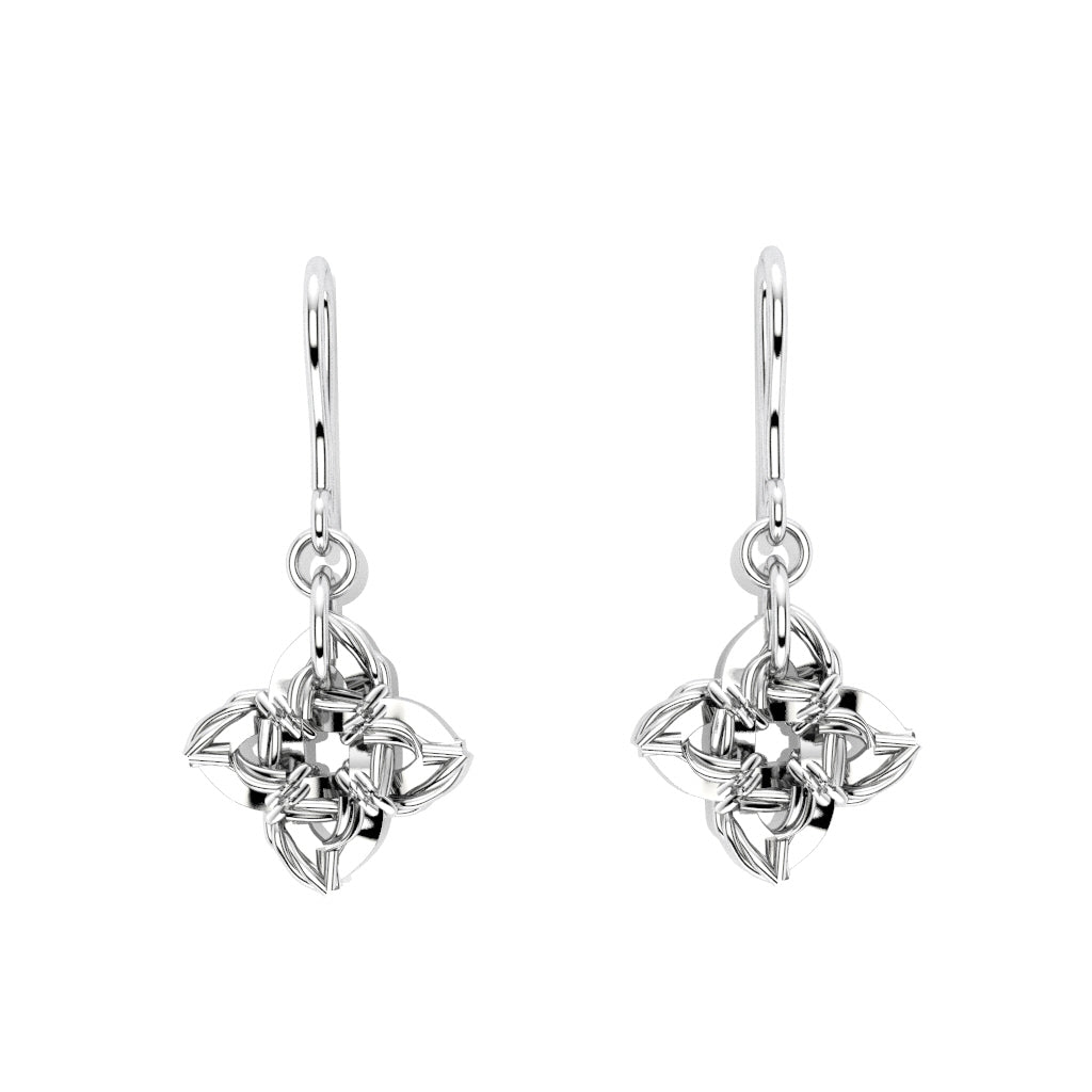 Hit New Style earrings, 18K white gold.