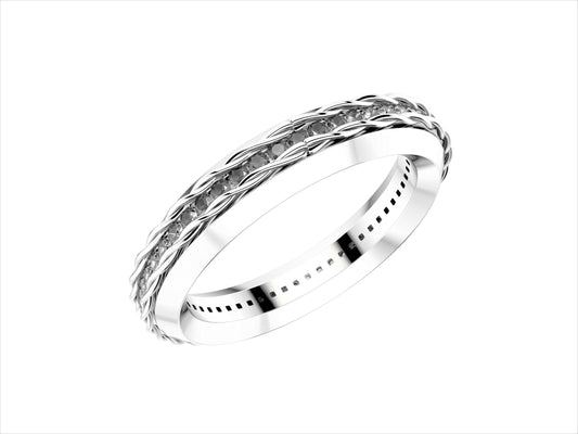 Hit New Style wedding band, platinum 950‰, set with 54 brilliant-cut diamonds totaling 0.43 carat. Width: 4.5 mm.