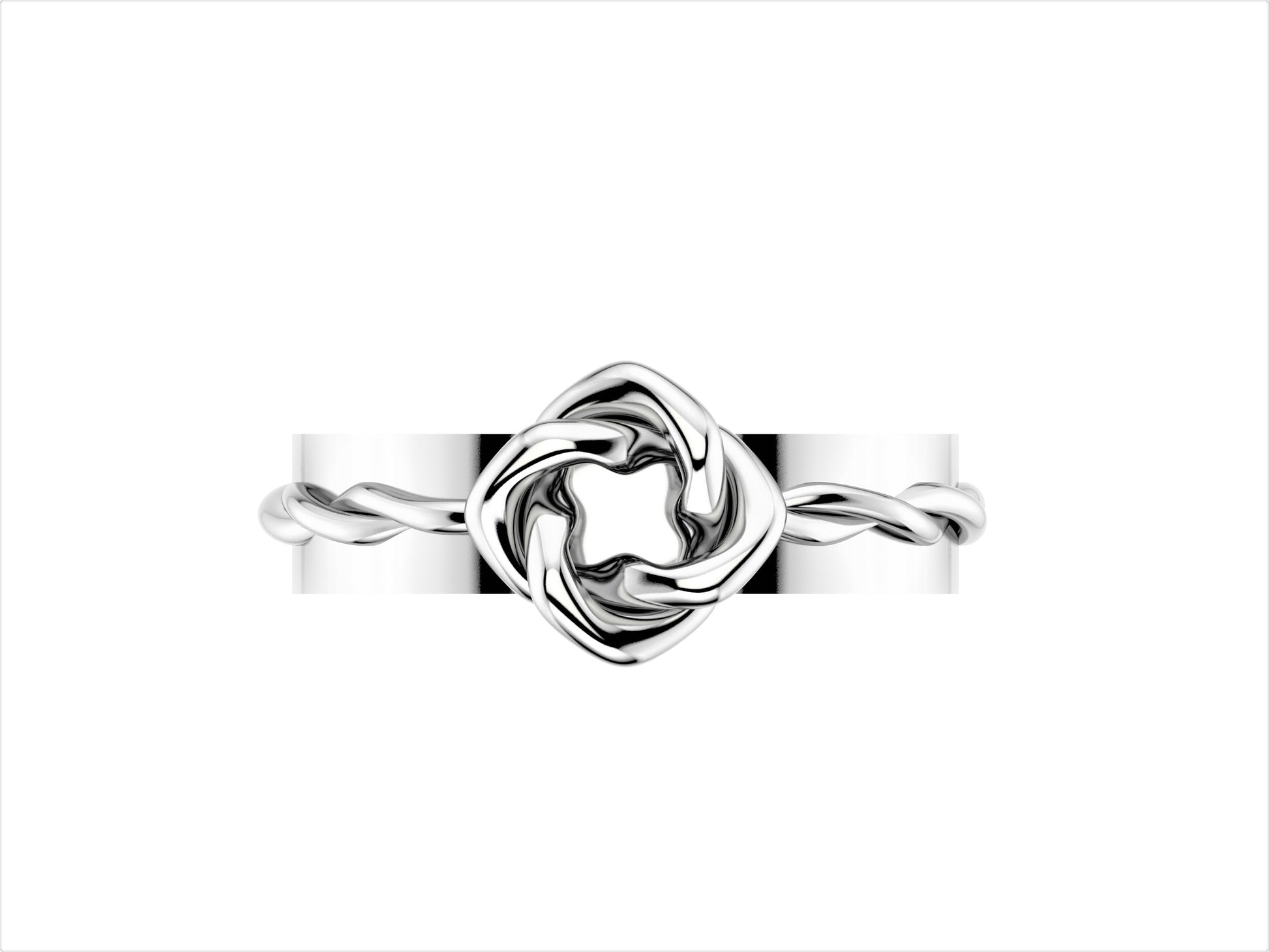 Flores de MatiJaro ring, 18K white gold. Width of the pattern: 9.0 mm.