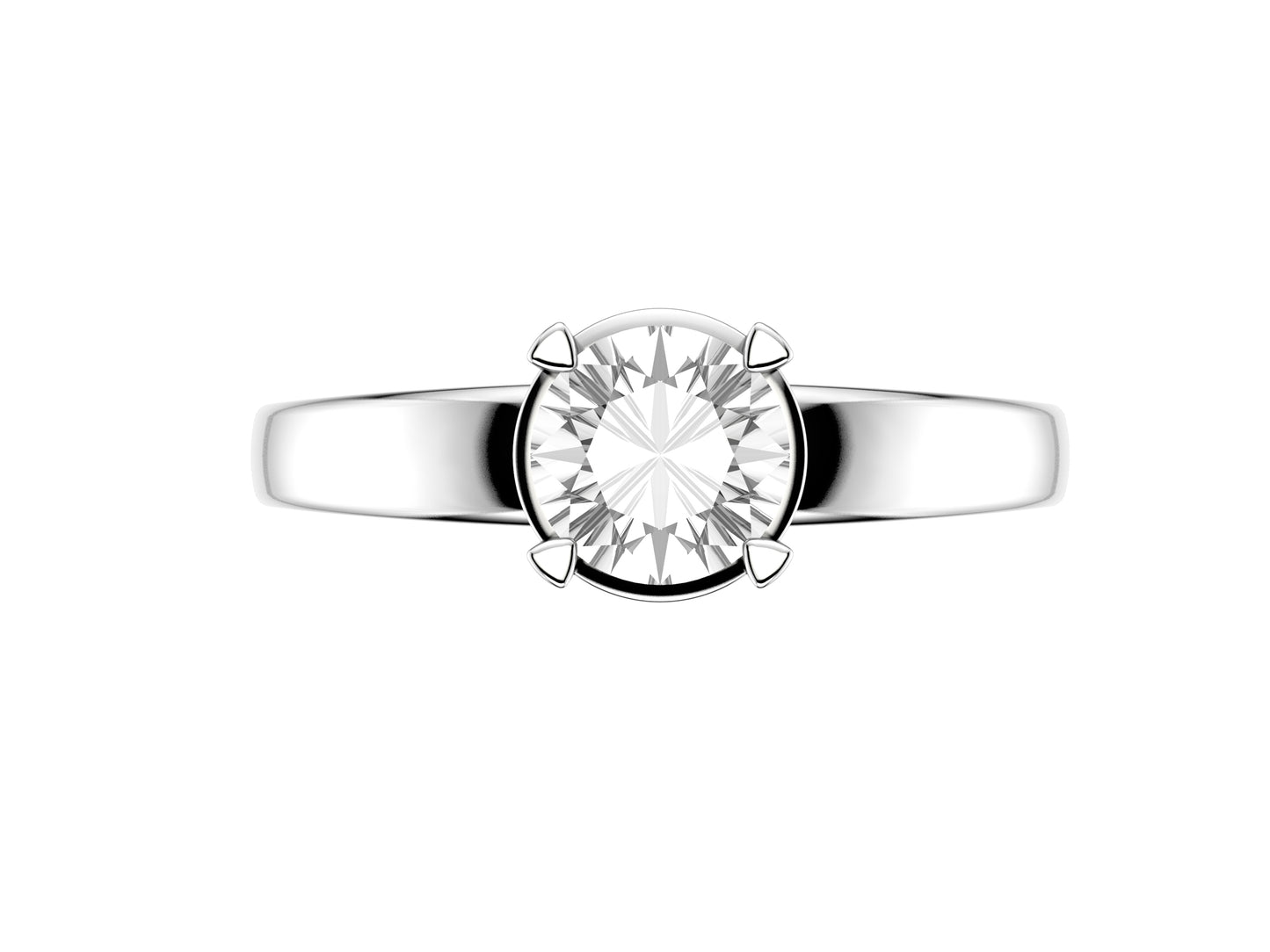 Forever engagement ring, platinum 950, set with a brilliant-cut diamond available in 0.9 to 0.91 carats. 