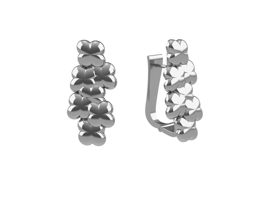 Flores de MatiJaro earrings, 18K white gold.