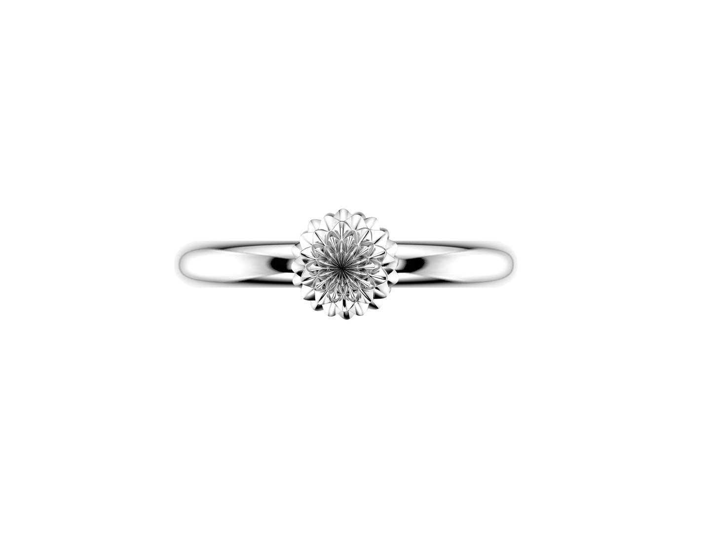 Flores de MatiJaro ring, 18K white gold. Width of the pattern: 7.0 mm.