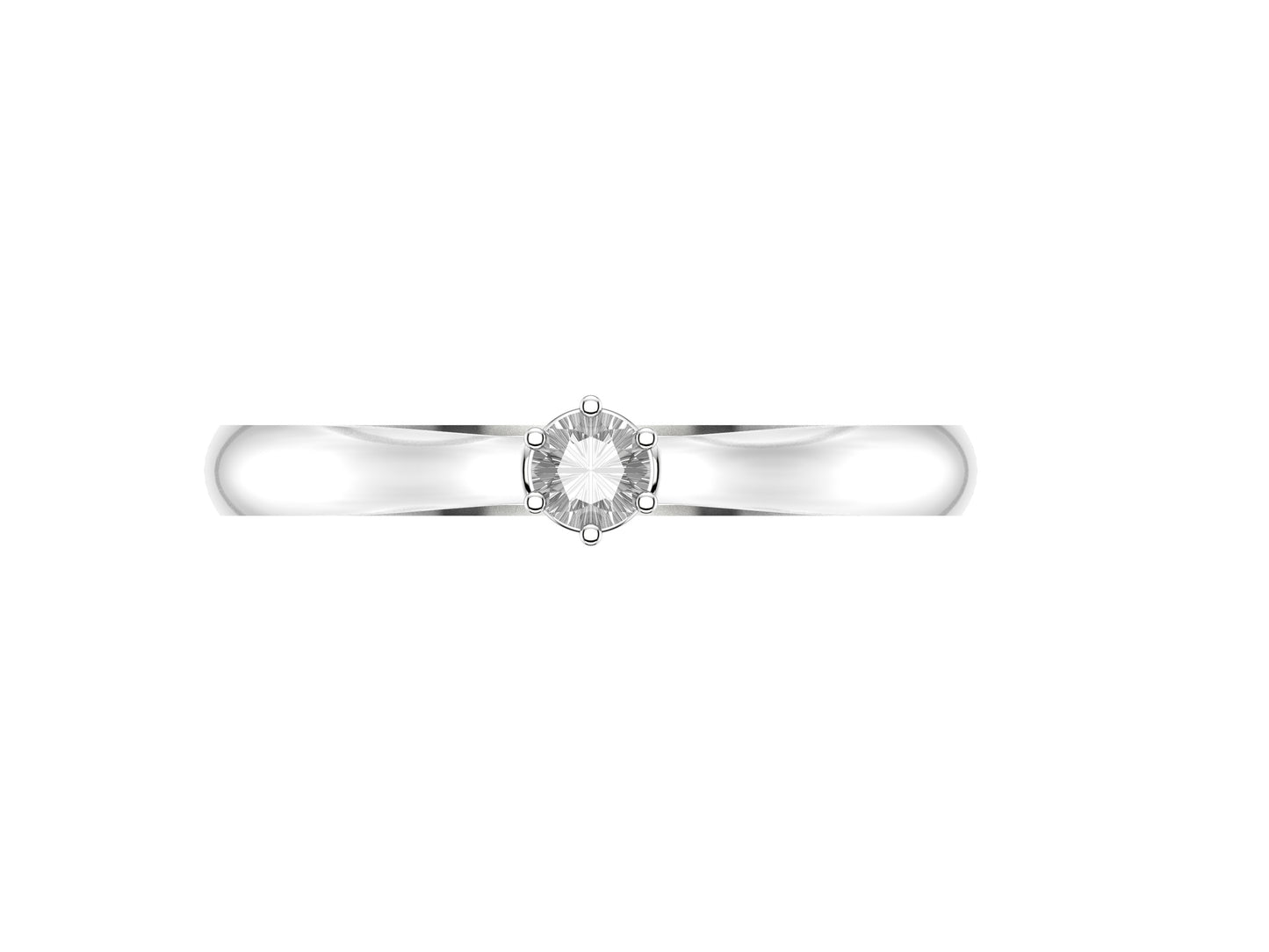 Forever engagement ring, 18K white gold, set with a brilliant-cut diamond available in 0.1 to 0.19 carats