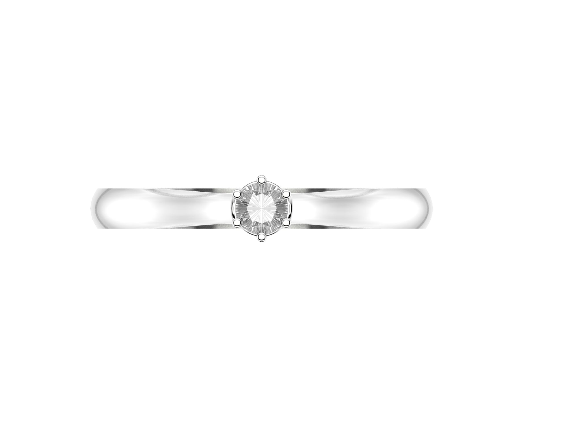 Forever engagement ring, 18K white gold, set with a brilliant-cut diamond available in 0.1 to 0.19 carats