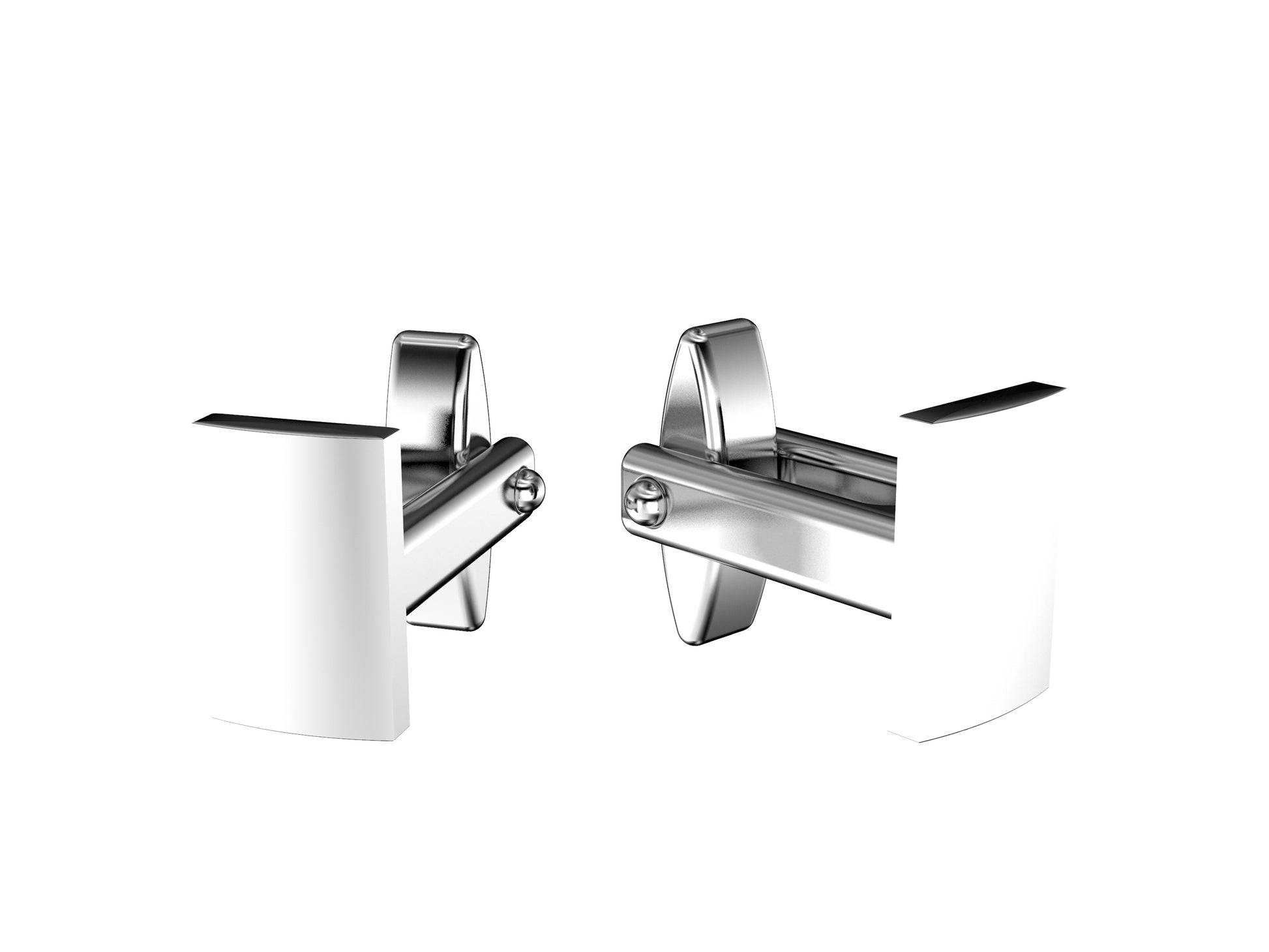 Hit New Style cufflinks in palladium-finished sterling silver. Dimensions: 15.5 mm high x 12,5x7 mm wide. 