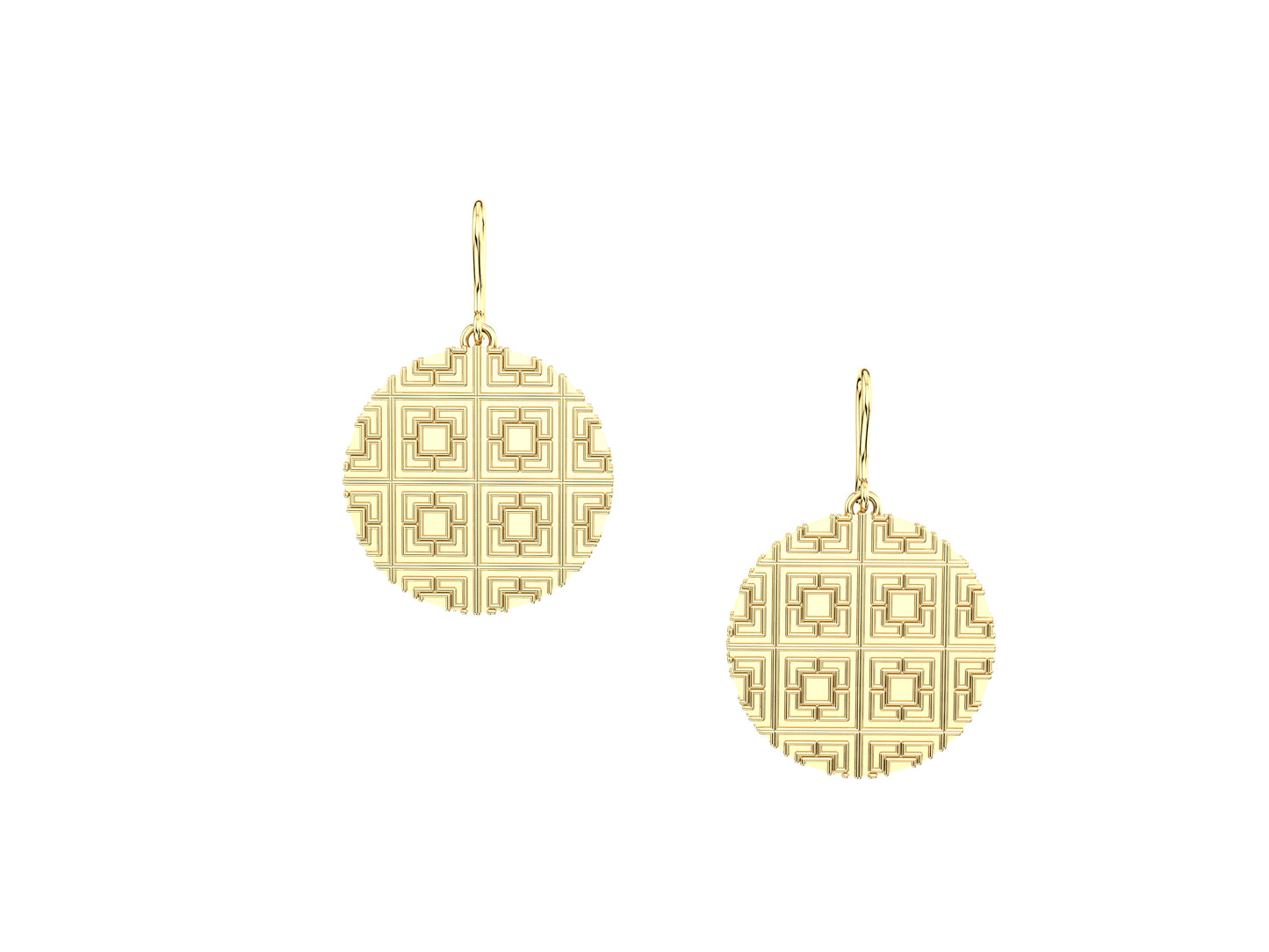 Hit New Style earrings, yellow gold. Inner diameter 26 mm