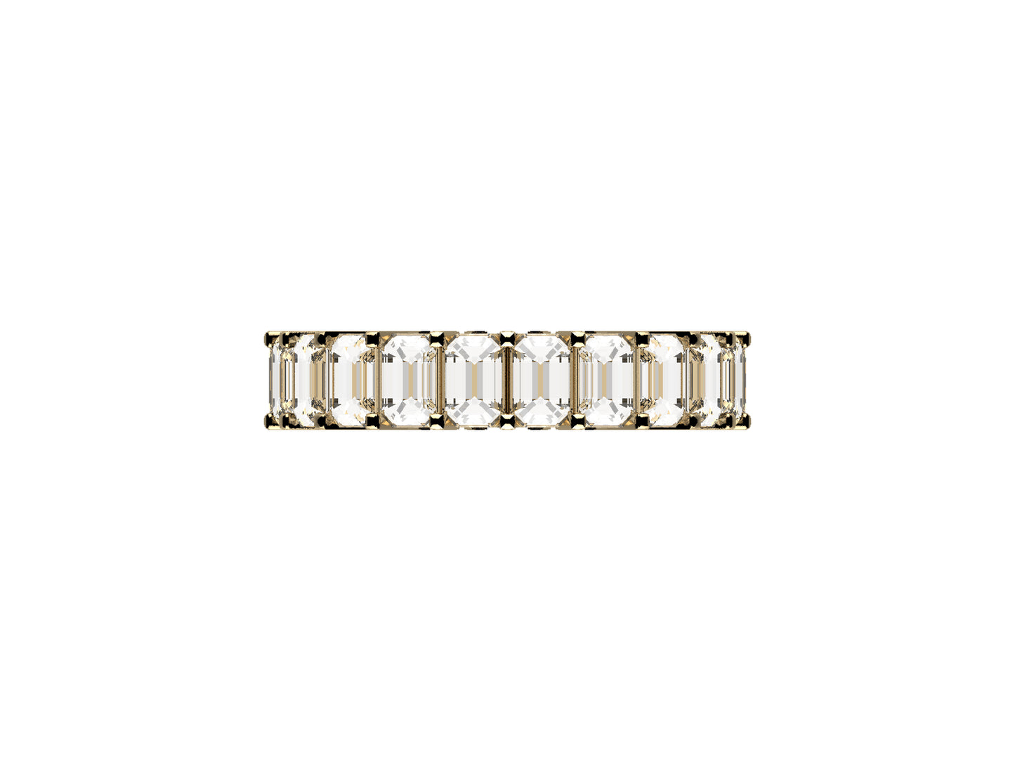 Gemmes De La Divinite wedding band, width 4.0 mm, 18 K yellow gold, set with 21 brilliant-cut diamonds totaling 2.9 carats.