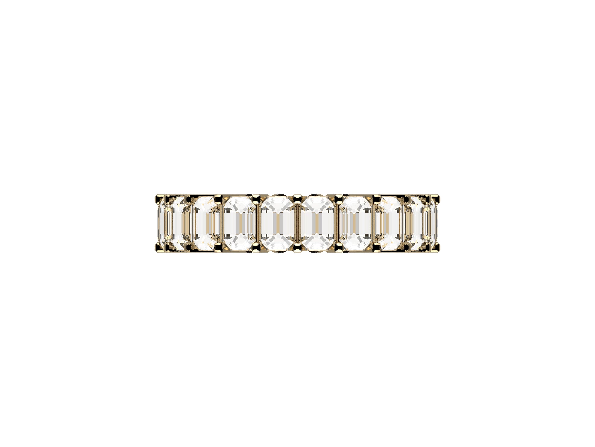 Gemmes De La Divinite wedding band, width 4.0 mm, 18 K yellow gold, set with 21 brilliant-cut diamonds totaling 2.9 carats.