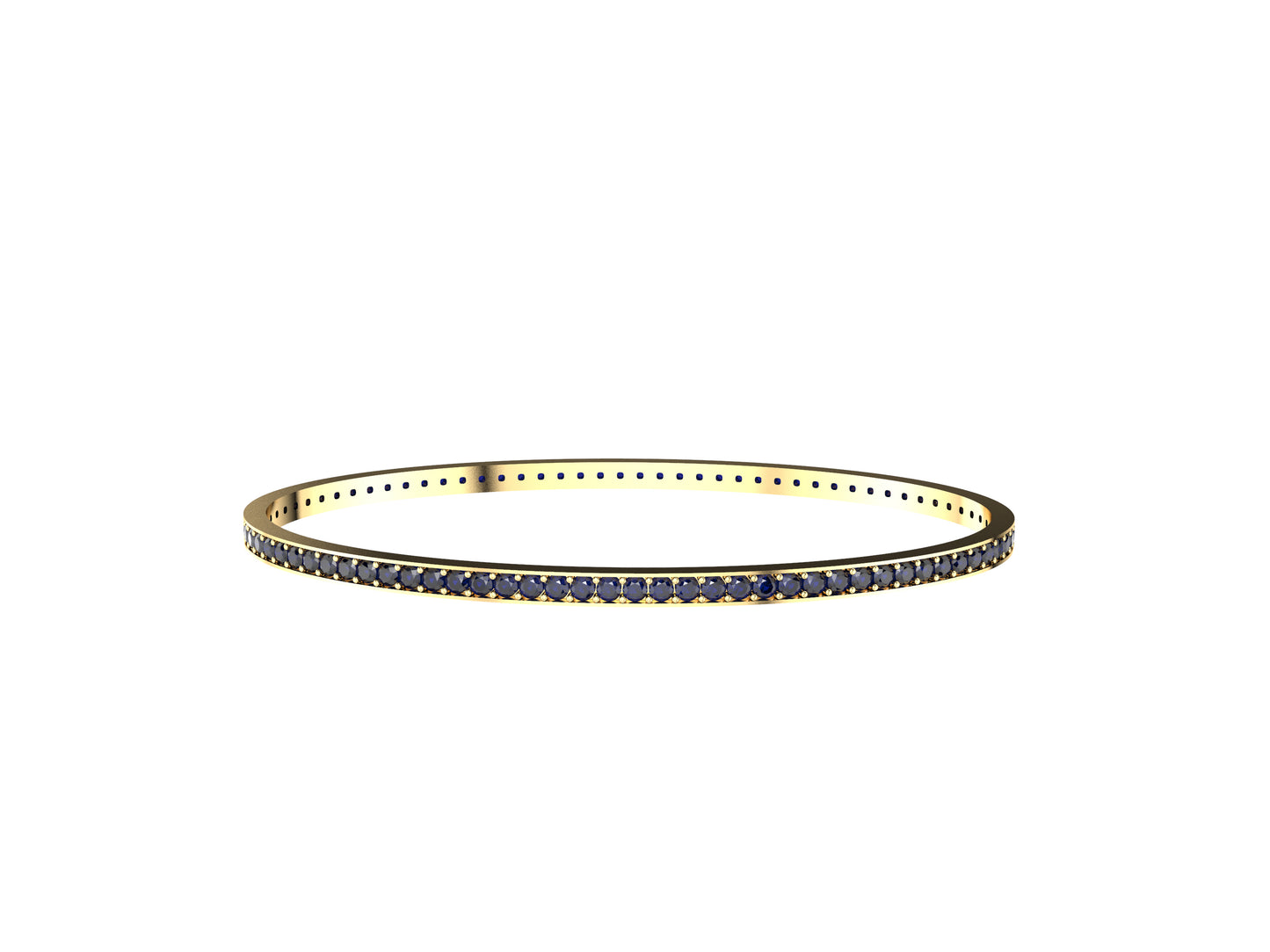 Rainbow bracelet, yellow gold, set with 88 blue sapphires.