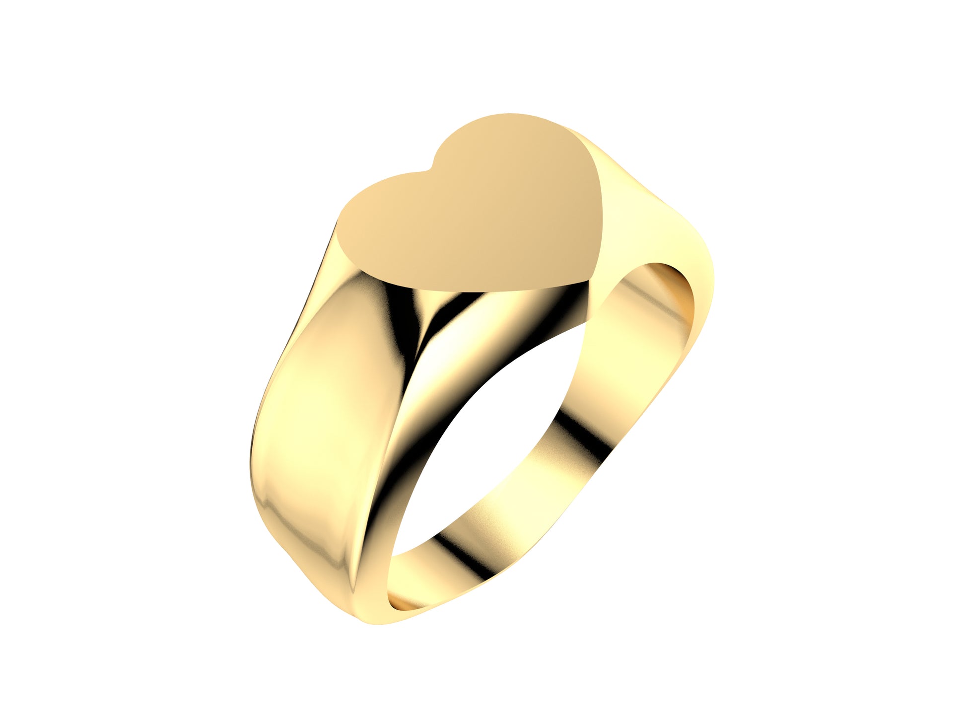 MatiJaro WM Heart Ring, 18K yellow gold. Width of the pattern: 9.0 mm.