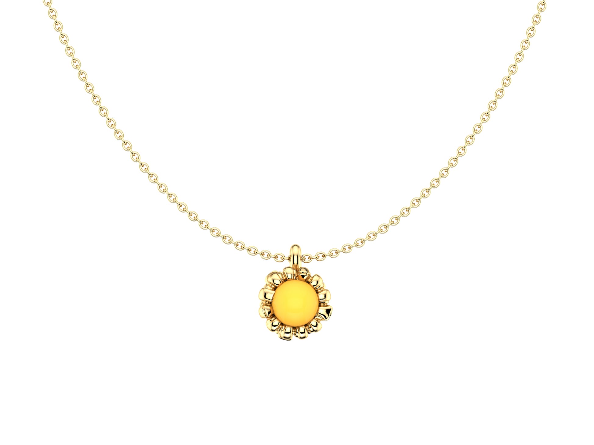 MatiJaro pearl necklace, 18K yellow gold, set with yellow pearl.