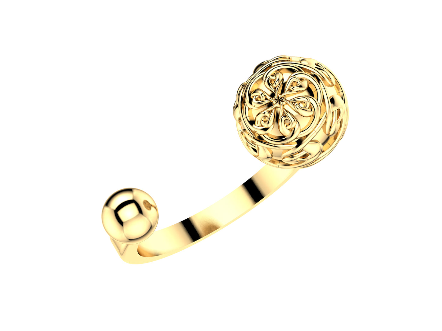 Flores de MatiJaro ring, 18K rose gold. Width bubbles of the pattern: 9.0 mm. and 4.3 mm.