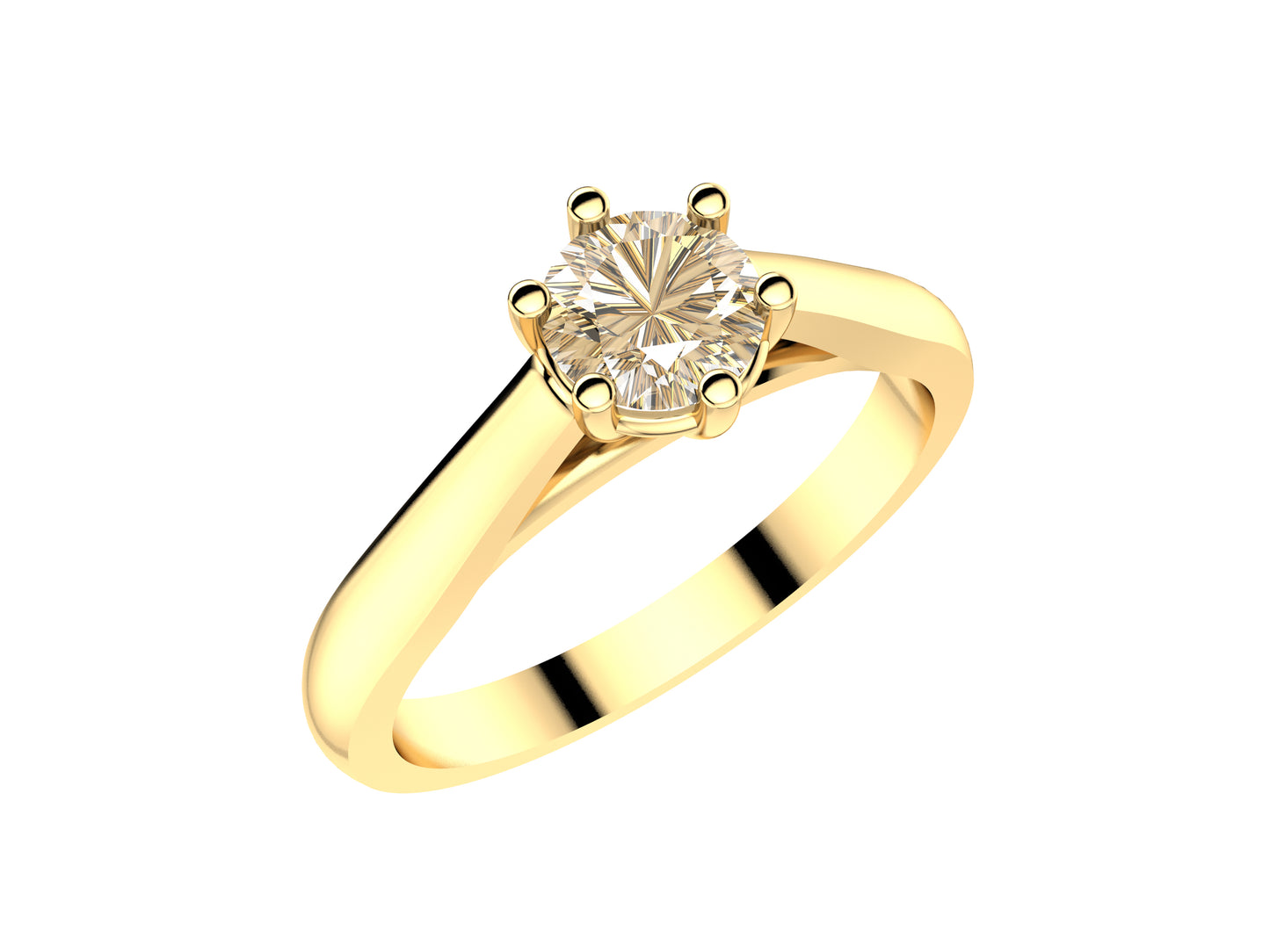 Forever engagement ring, 18K yellow gold, set with a brilliant-cut diamond available in 0.4 to 0.49 carats.   Select Size