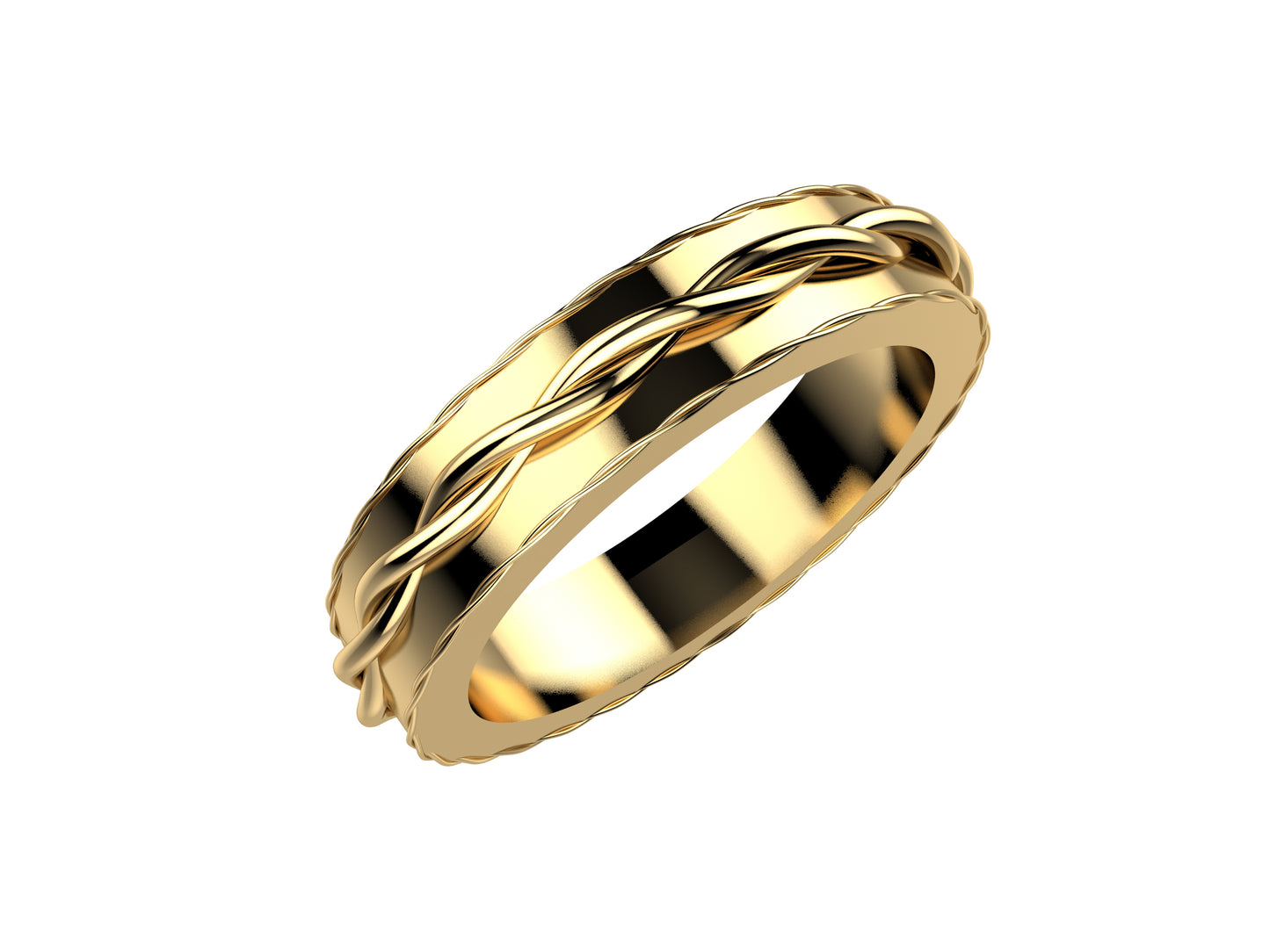 MatiJaro MJ wedding band, width 5.0 mm, 18K yellow gold.