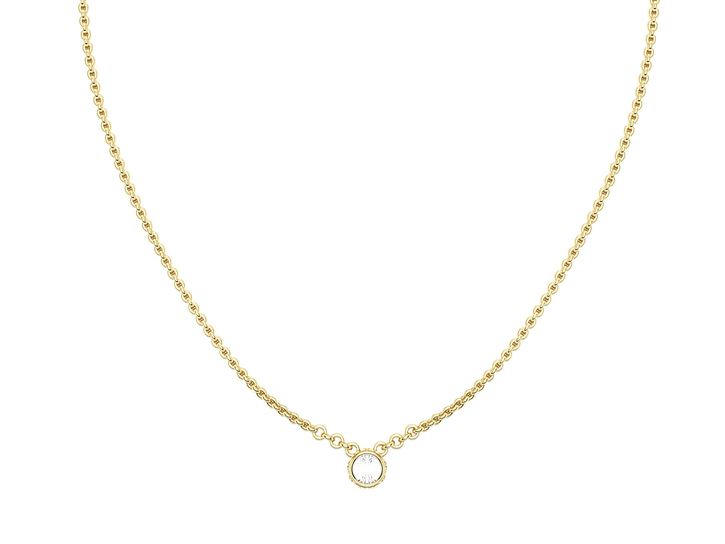 Gemmes De La Divinite necklace, 18K yellow gold, set with a brilliant-cut diamond totaling 0.35 carat. Chain length: 380 to 410 mm.