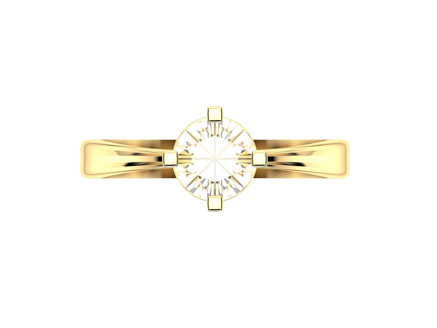 Forever engagement ring, 18K yellow gold, set with a brilliant-cut diamond available in 1.0 to 1.1 carats. 