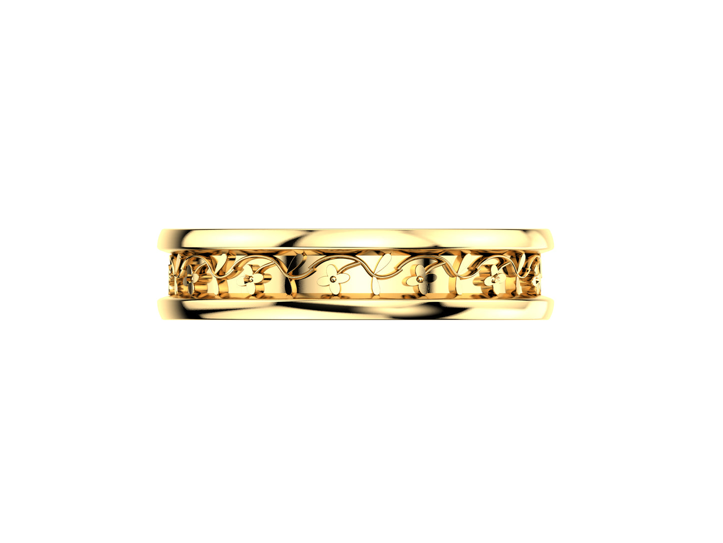 Flores de MatiJaro ring 18K yellow gold, set with a diamond available in 0.01 carats.