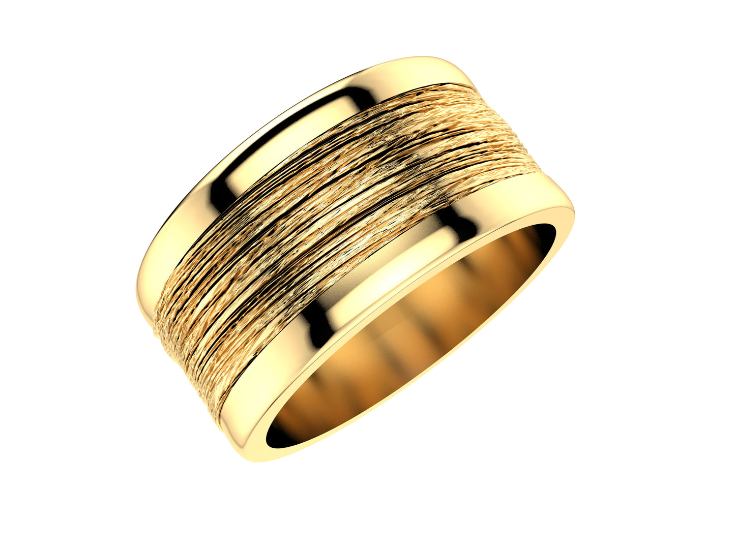  Hit New Style wedding band, width 11.0 mm, 18K yellow gold.