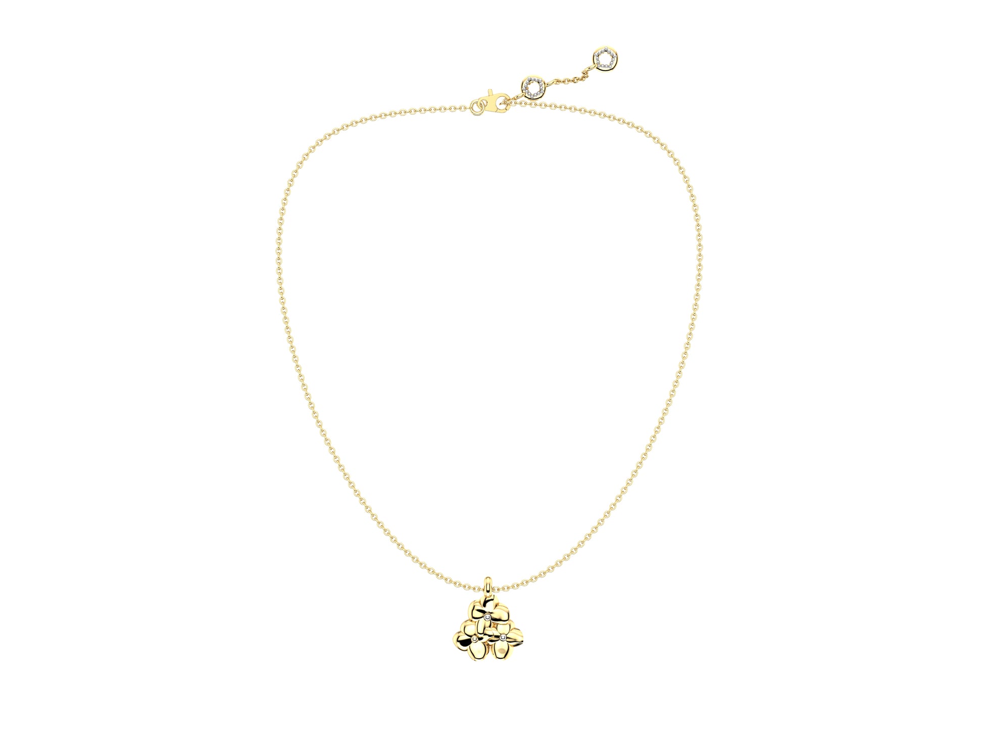 Flores de MatiJaro necklace, 18K yellow gold. Length: 60 – 60.4 cm. Width of the motif: 16 mm. Length of the motif: 16 mm.