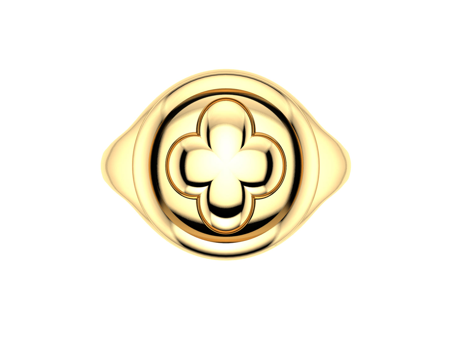 Flores de MatiJaro ring, 18K yellow gold. Width of the pattern: 14.0 mm.