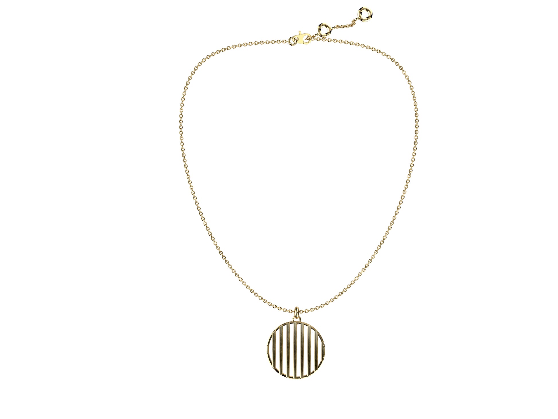 Hit New Style necklace, 18K yellow gold. Inner diameter: 25 mm. Chain length: 640 mm.