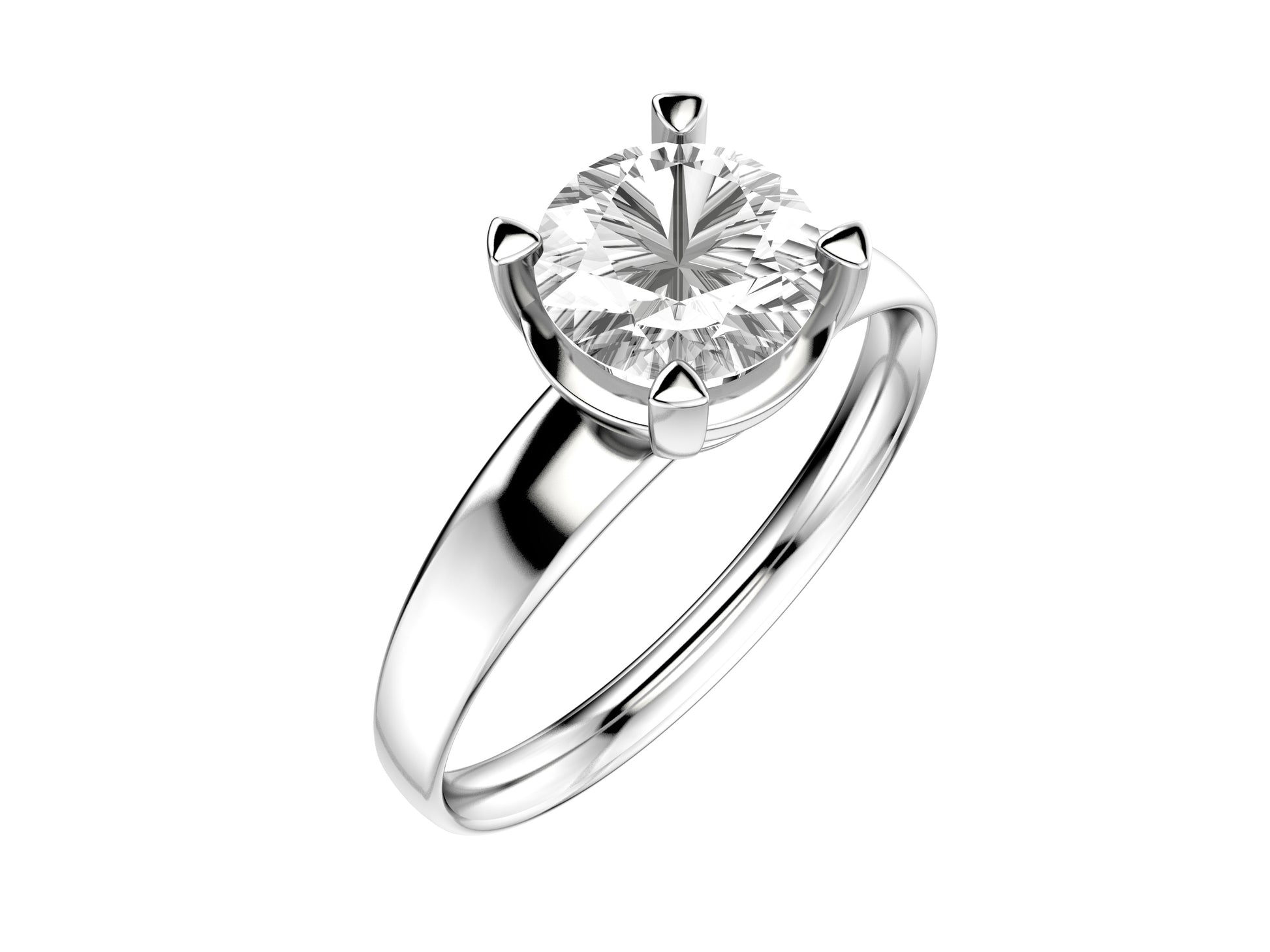 Forever engagement ring, platinum 950, set with a brilliant-cut diamond available in 0.9 to 0.91 carats. 