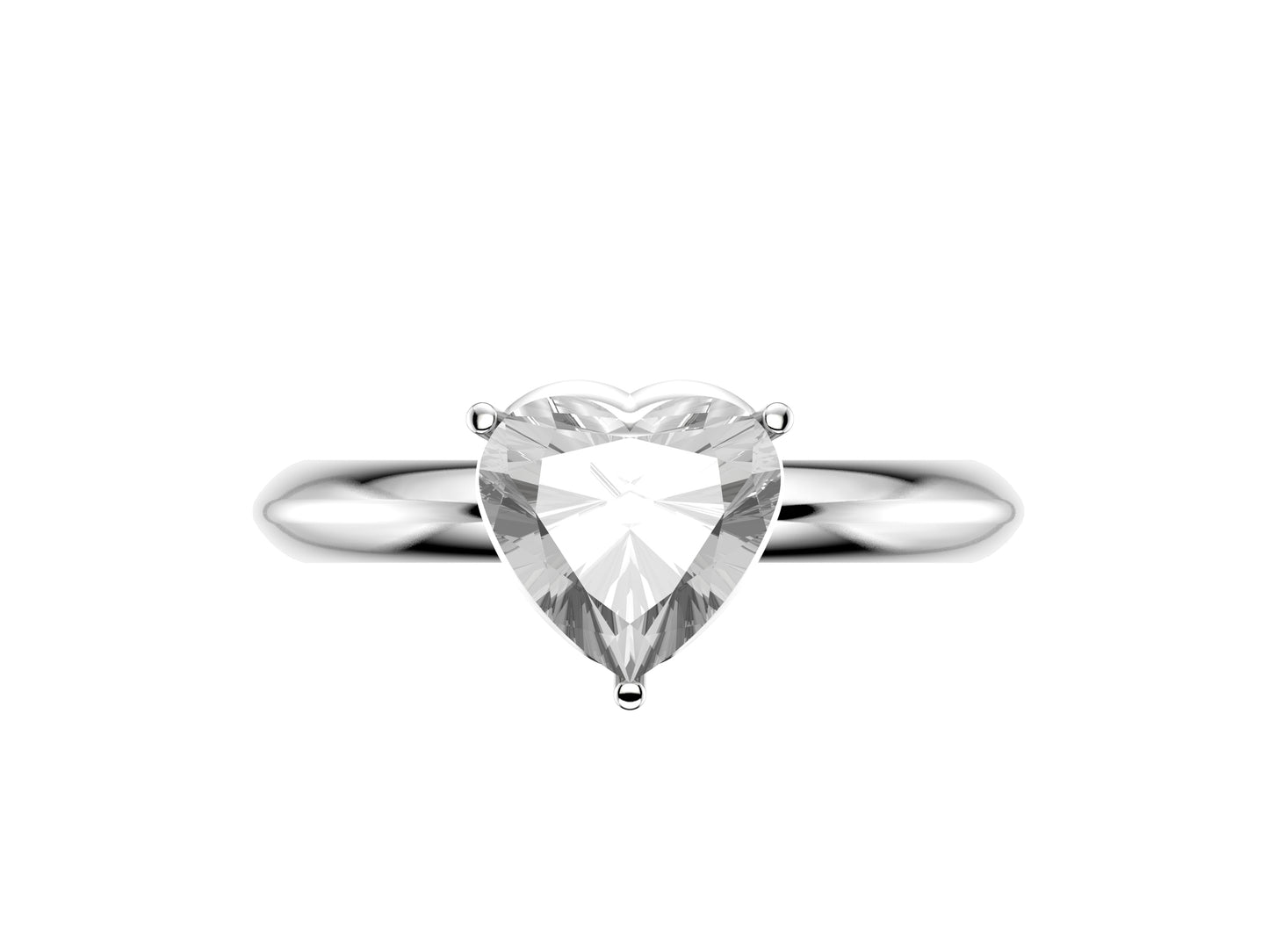 MatiJaro Heart Engagement ring, 950‰ platinum, set with a heart-cut diamond center stone available from 2.00 to 2.49 carats.