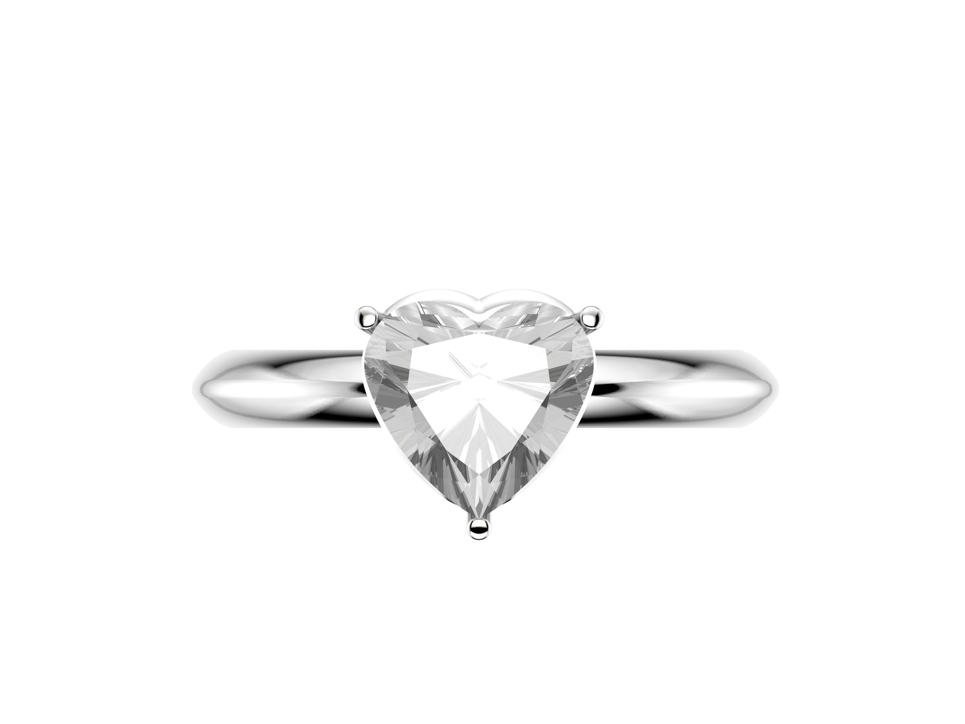 MatiJaro Heart Engagement ring, 950‰ platinum, set with a heart-cut diamond center stone available from 2.00 to 2.49 carats.