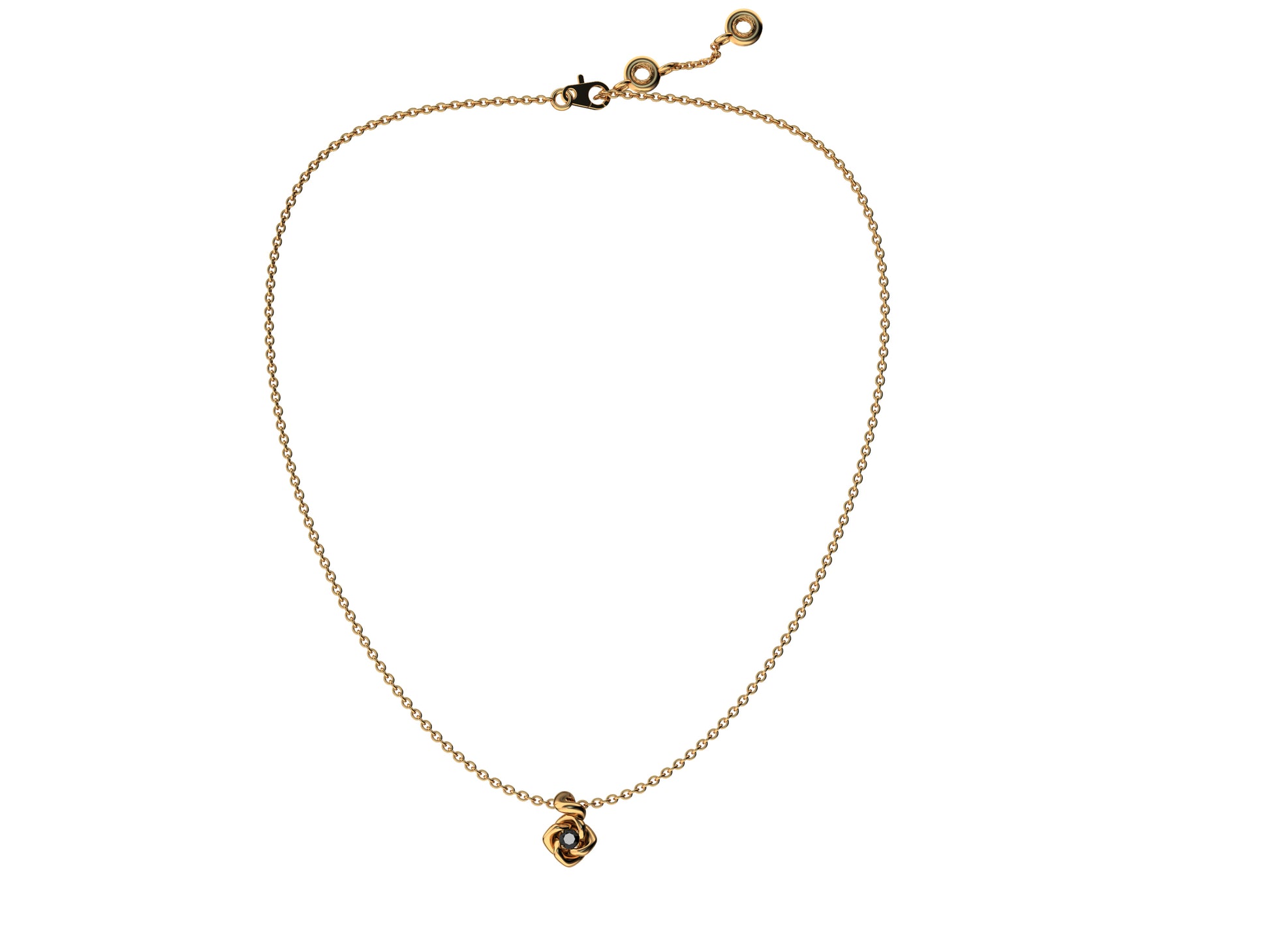 Gemmes De La Divinite necklace, 18K rose gold, set with a black spinel diamond totaling. Width: 11 mm. Adjustable chain length: 390 to 420mm. 