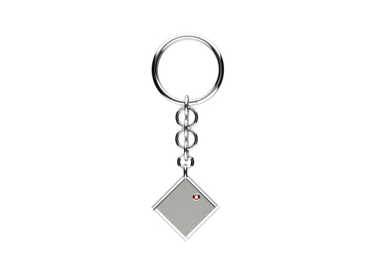 Hit New Style key ring in sterling silver, rubby.