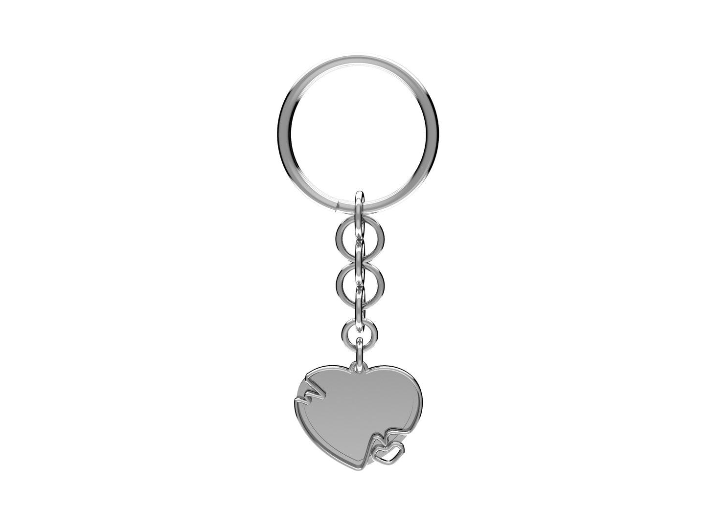 Heart keyring in sterling silver.