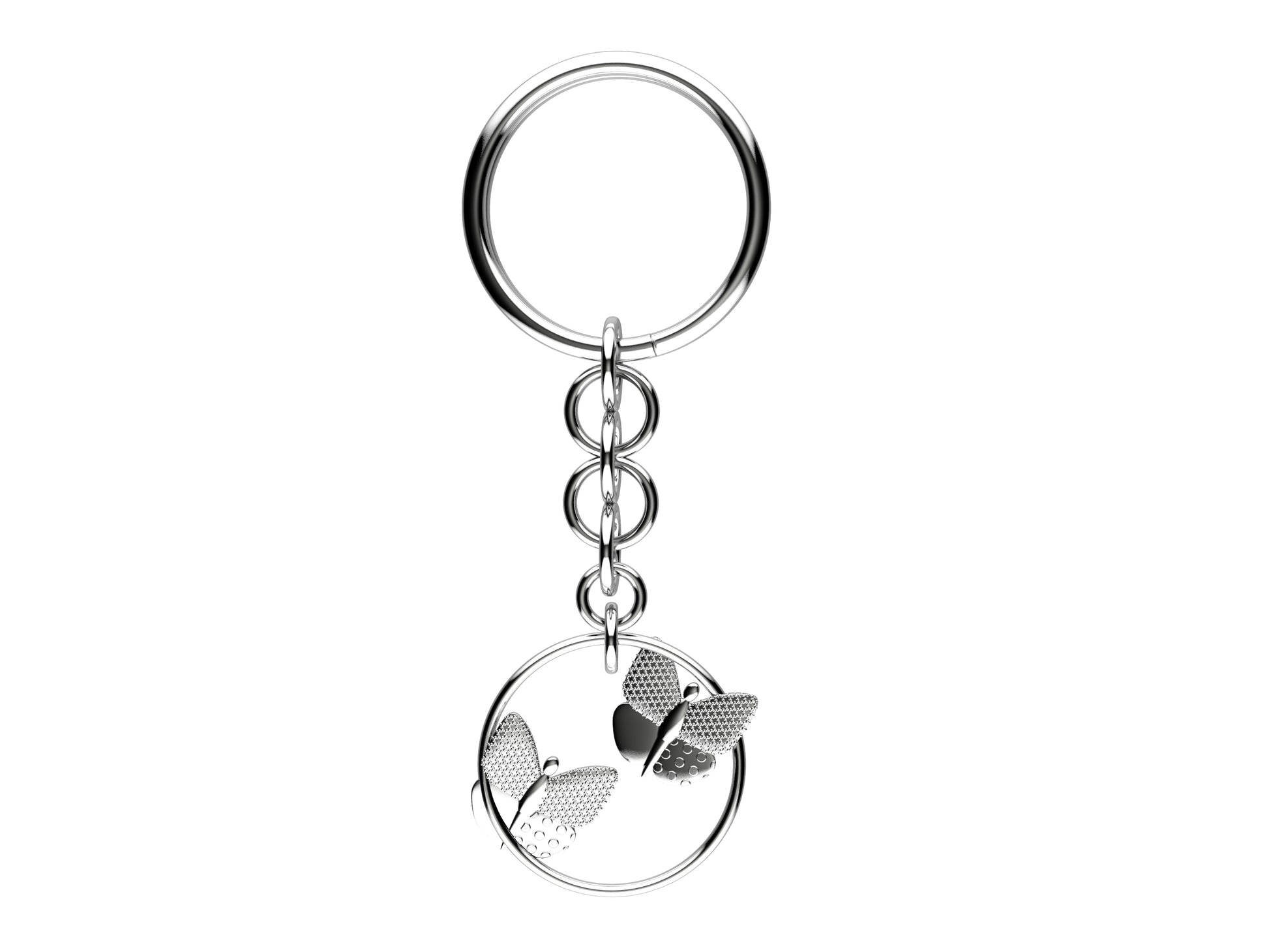 Flores de MatiJaro keyring in sterling silver featuring the iconic logo decoration.