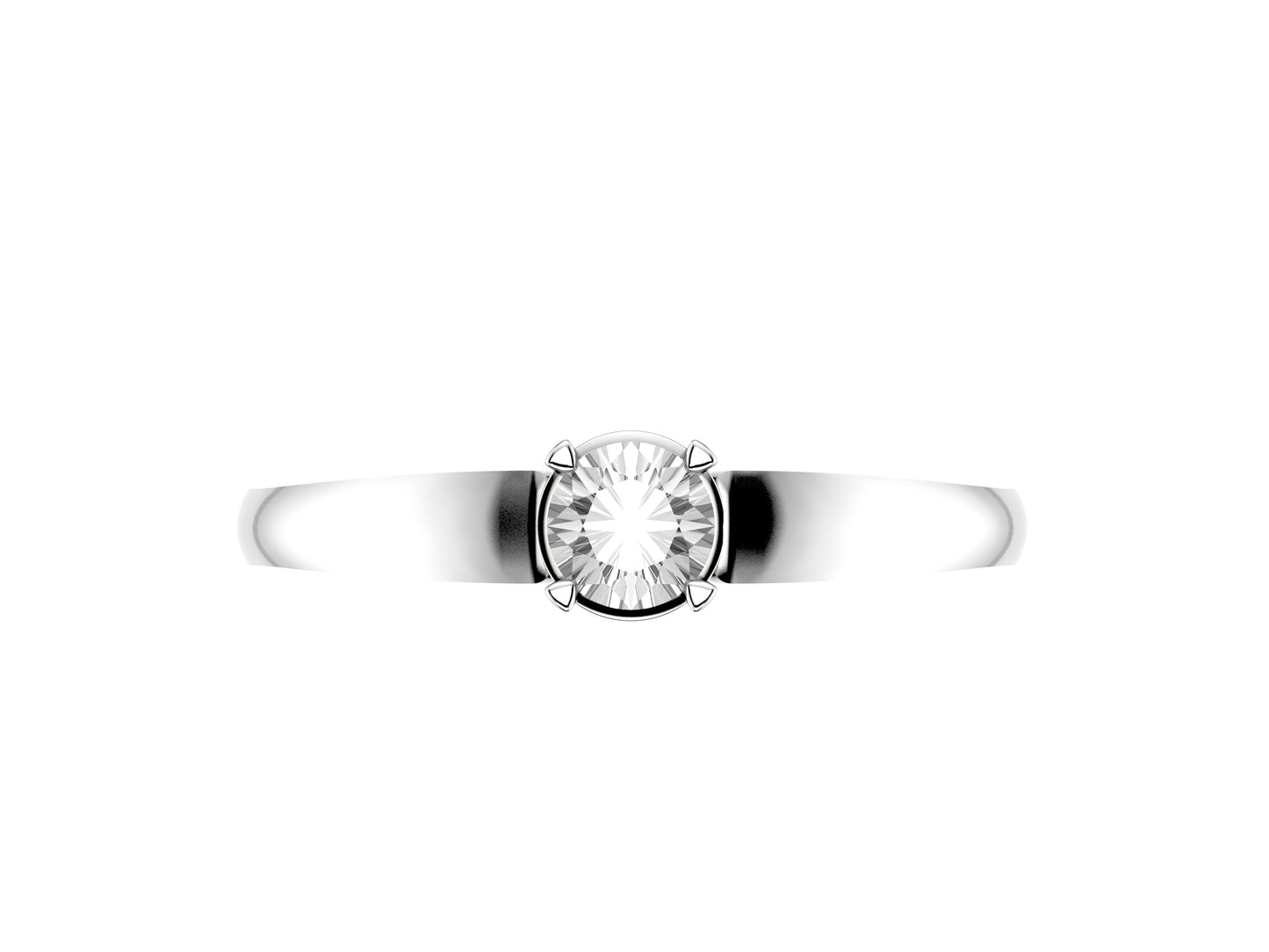 Forever engagement ring,  platina 950, set with a brilliant-cut diamond available in 0.3 to 0.39 carats. 