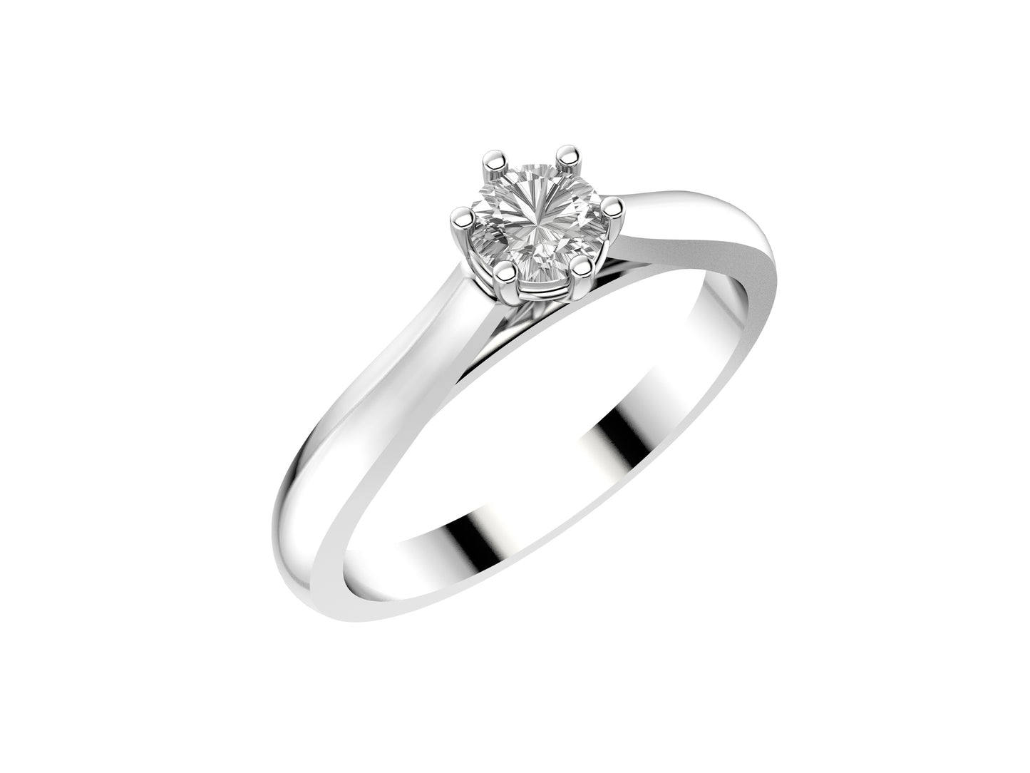 Forever engagement ring, 18K white gold, set with a brilliant-cut diamond available in 0.2 to 0.29 carats.