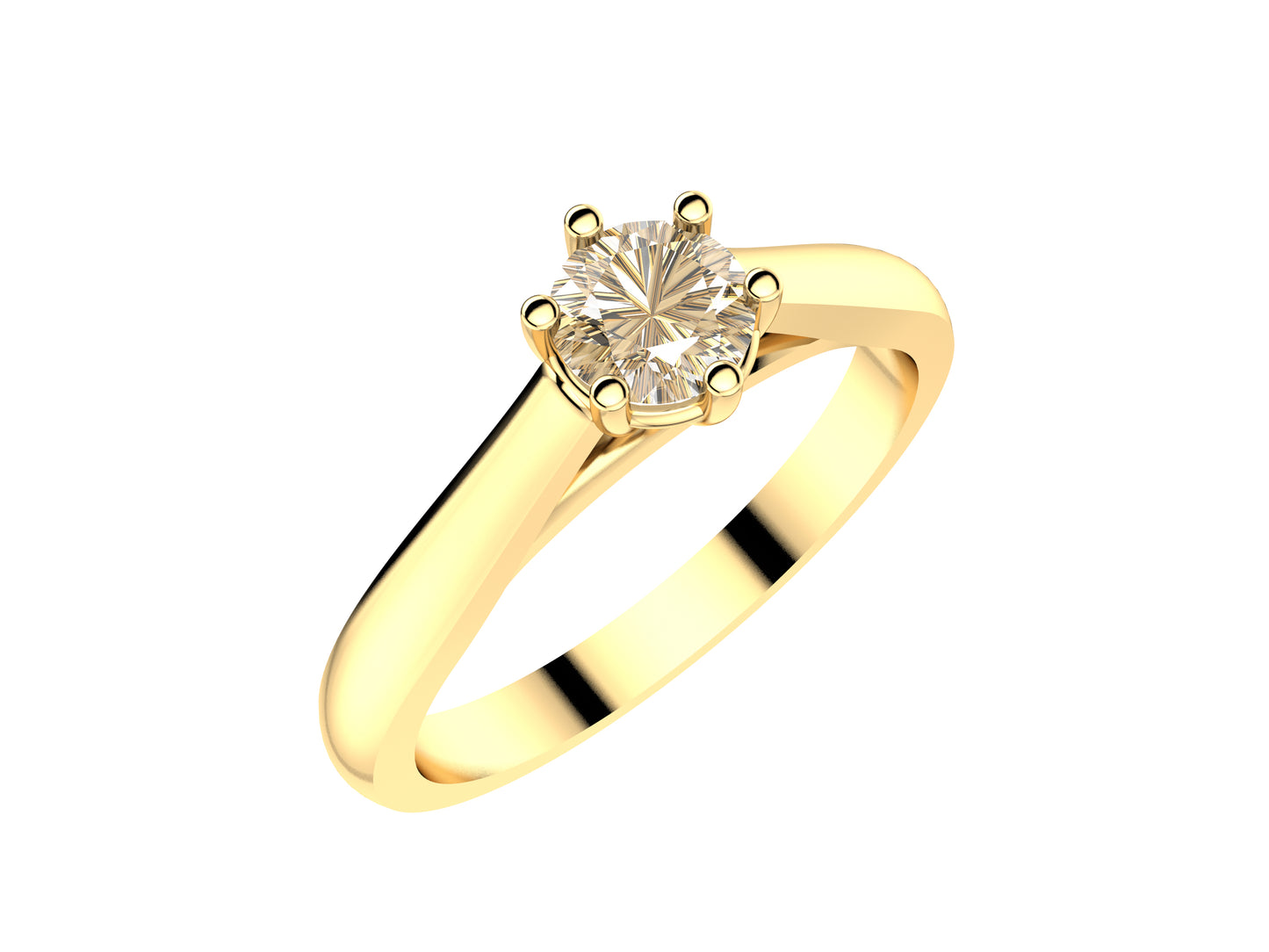 Forever enagagement ring, 18K  yellow gold, set with a brilliant-cut diamond available in 0.3 to 0.39 carats. 