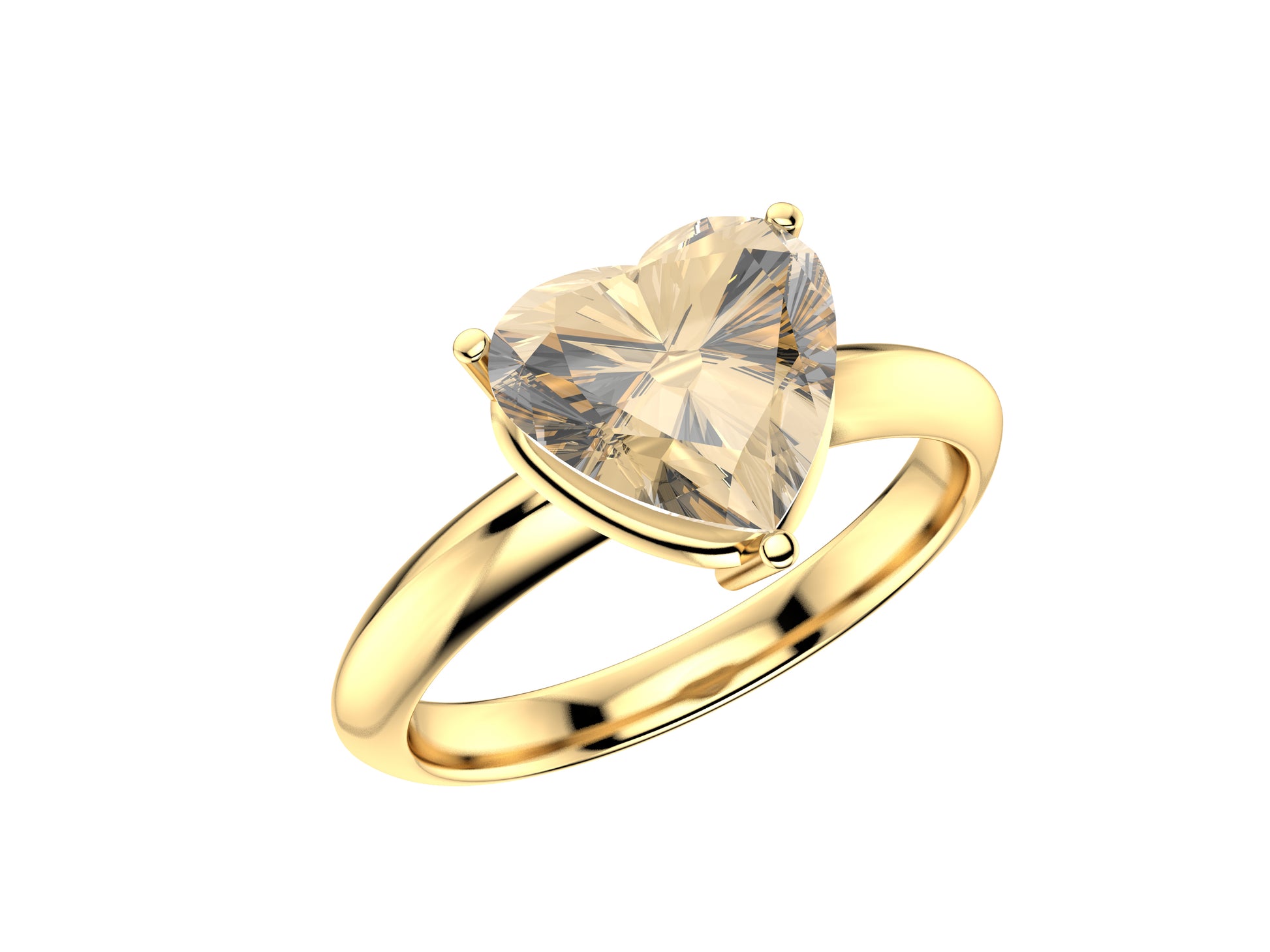 MATIJARO HEART ENGAGEMENT RING, 950‰ yellow gold, set with a heart-cut diamond center stone available from 2.00 to 2.49 carats.