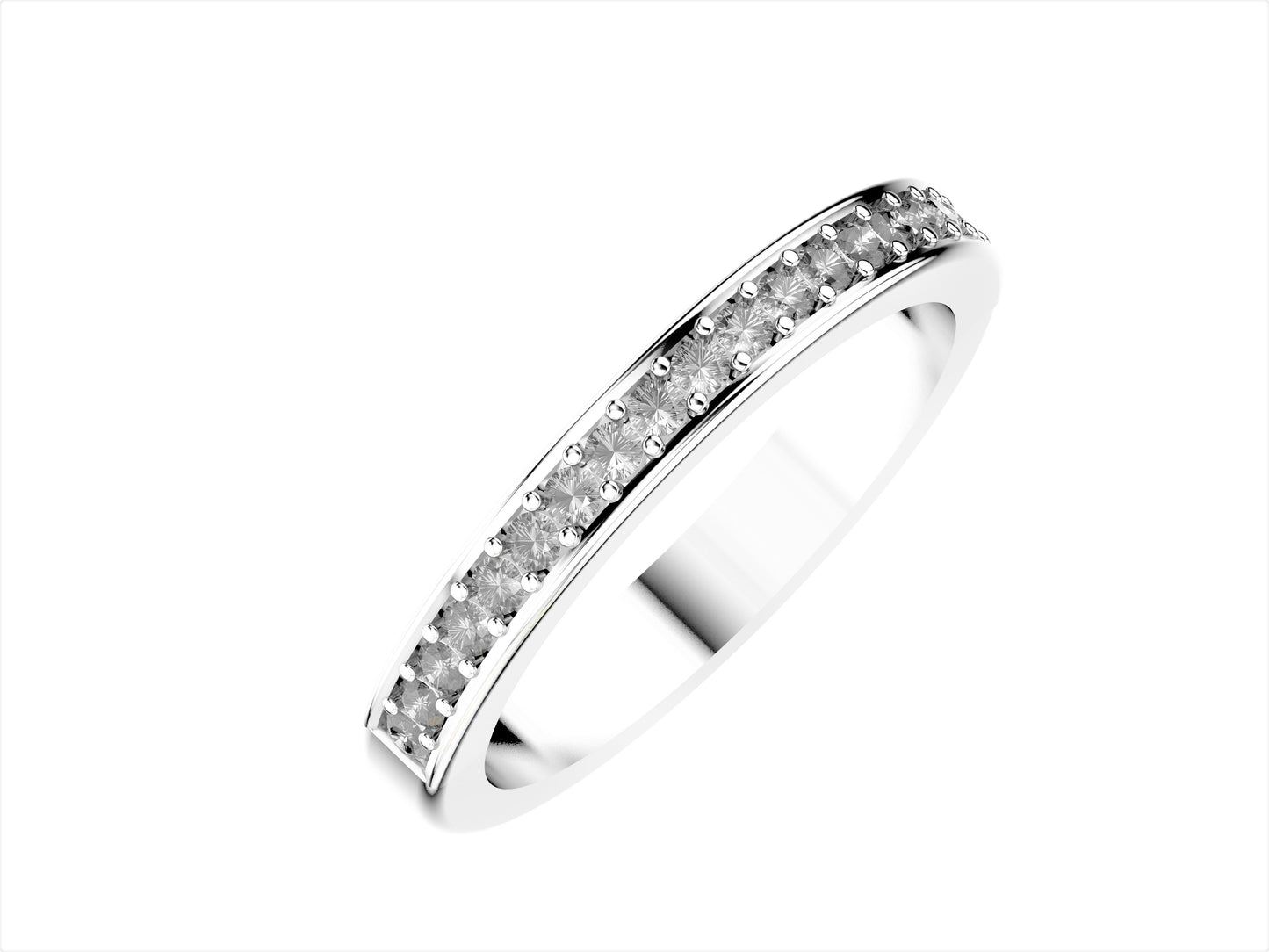 Forever wedding band, width 3.0 mm, platinum 950‰, set with 20 brilliant-cut diamonds totaling 0.296 carat.