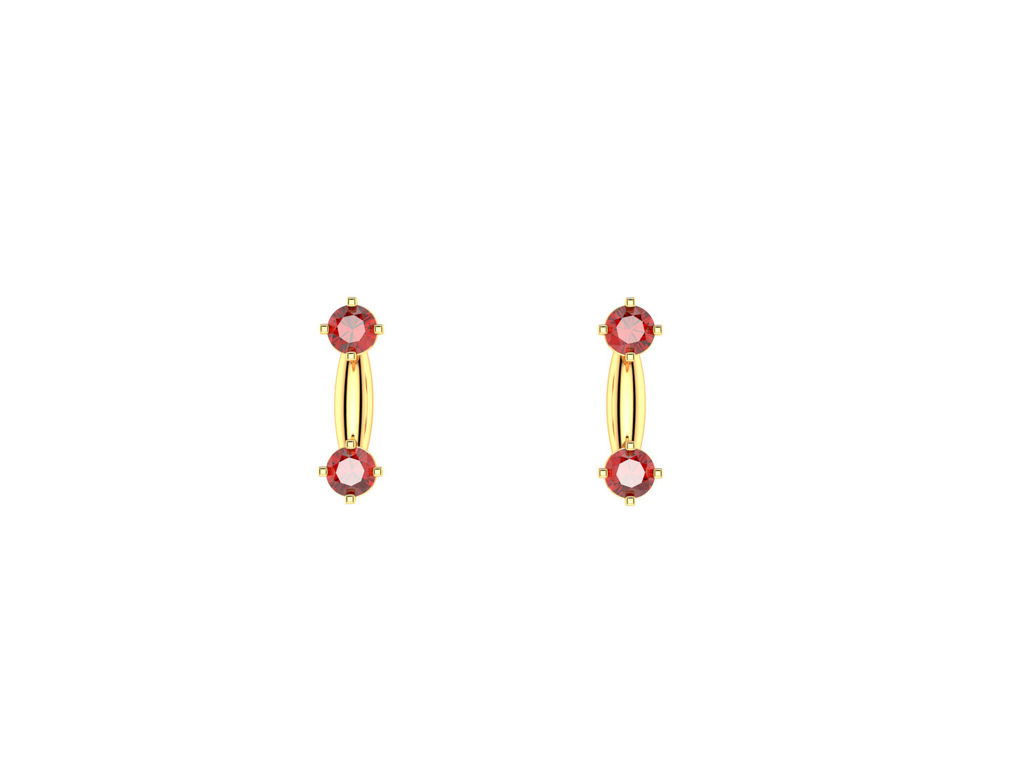 Gemmes De La Divinite earrings, 18K rose gold, 2 rubies.